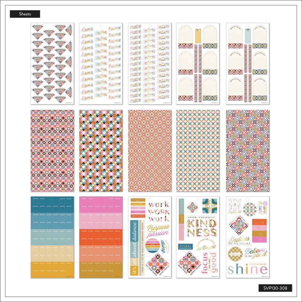 Happy Planner Homespun Value Pack autocollants 635 cosy