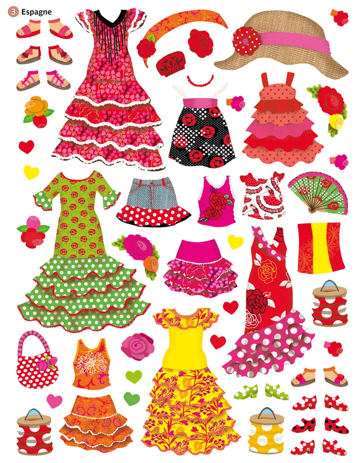Minimiki Robes du monde stickers 300 autocollants cultures