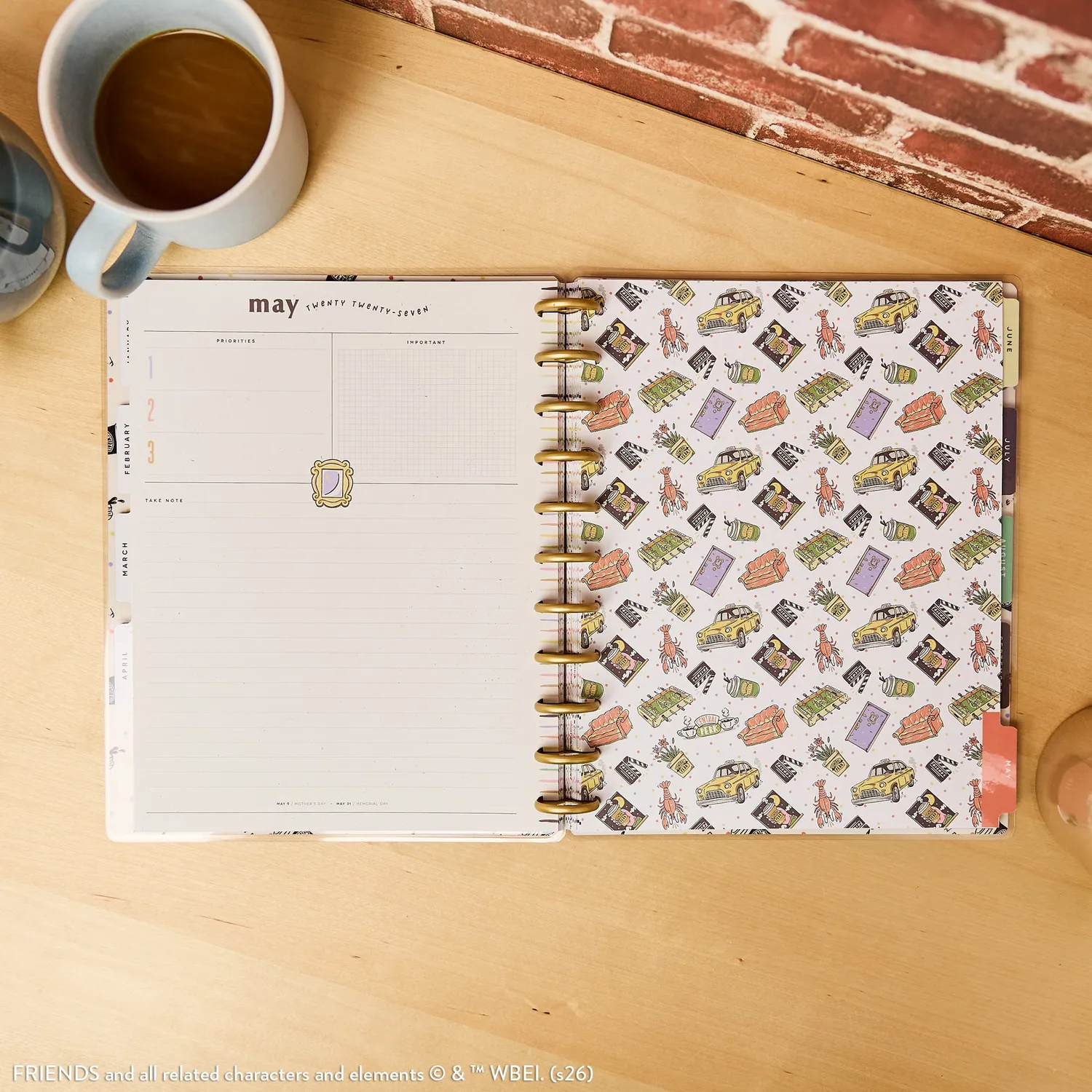 Happy Planner Friends agenda dashboard Big 12 mois 2027