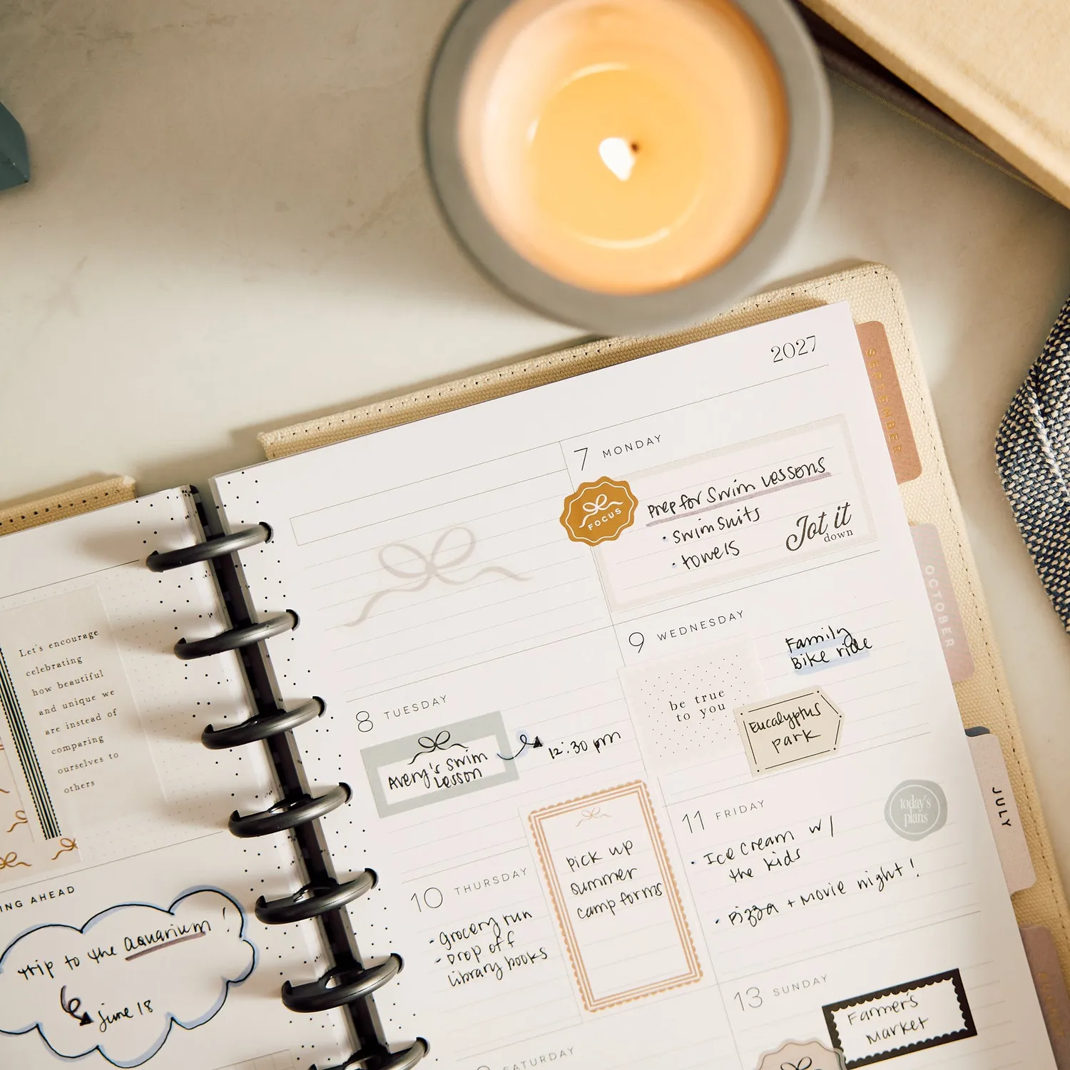 Happy Planner Haven & Heart 2027 agenda Classic à disques 12 mois