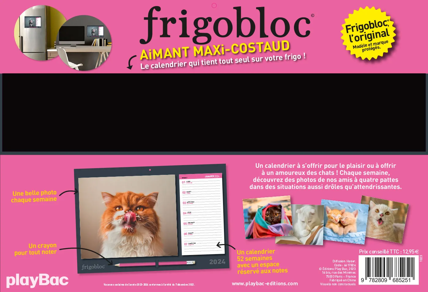 Frigobloc Chats rigolos calendrier familial 2024 photos