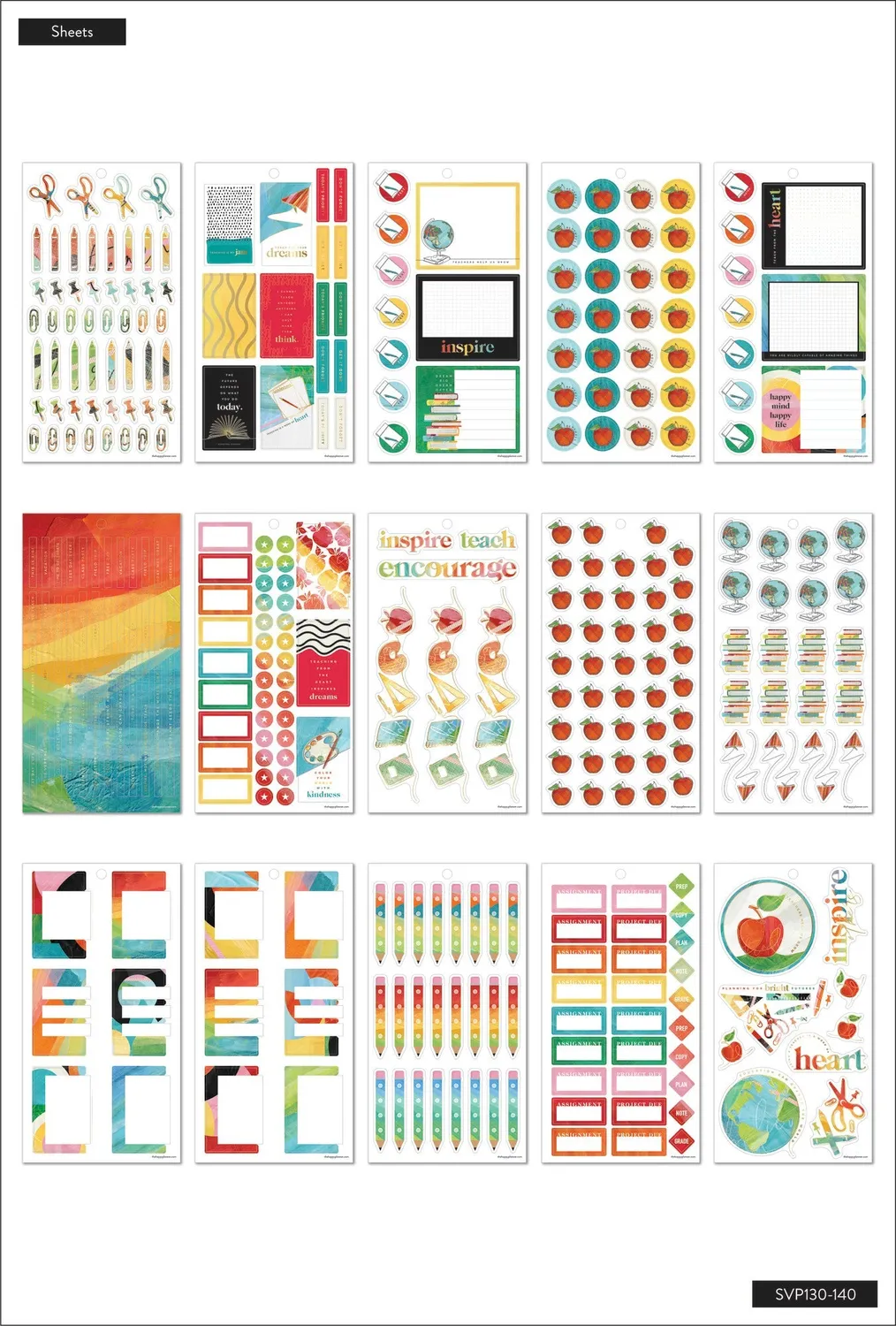 Happy Planner Painterly Collage carnet stickers 696 coloré
