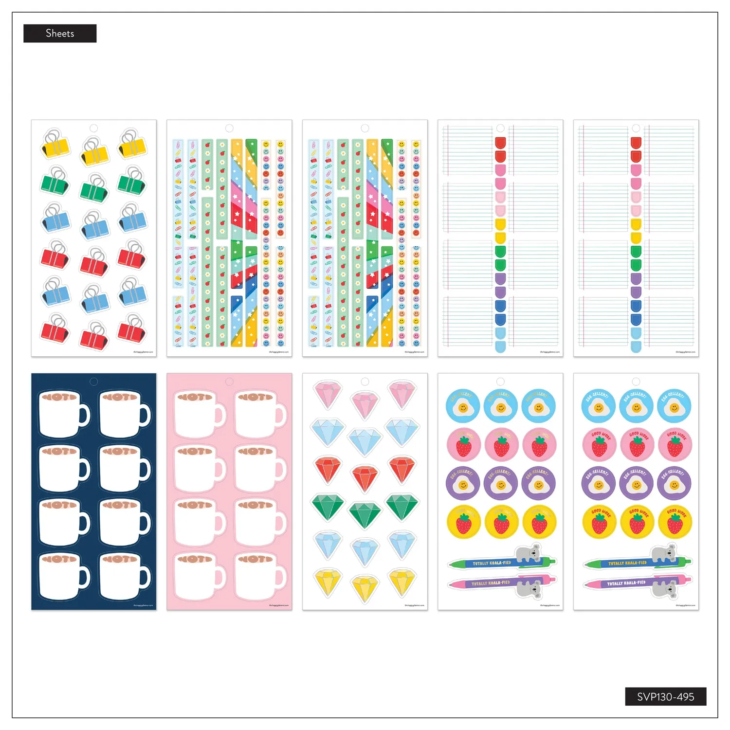 Happy Planner Live Love Teach stickers Big 30 planches classe