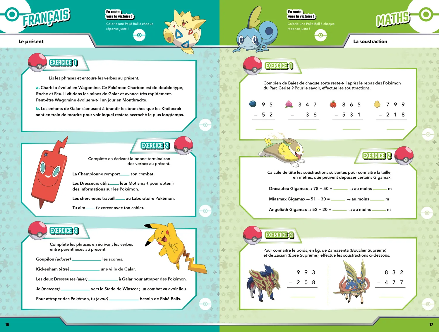 Incollables Pokémon CE1 au CE2 cahier de vacances 7-8 ans