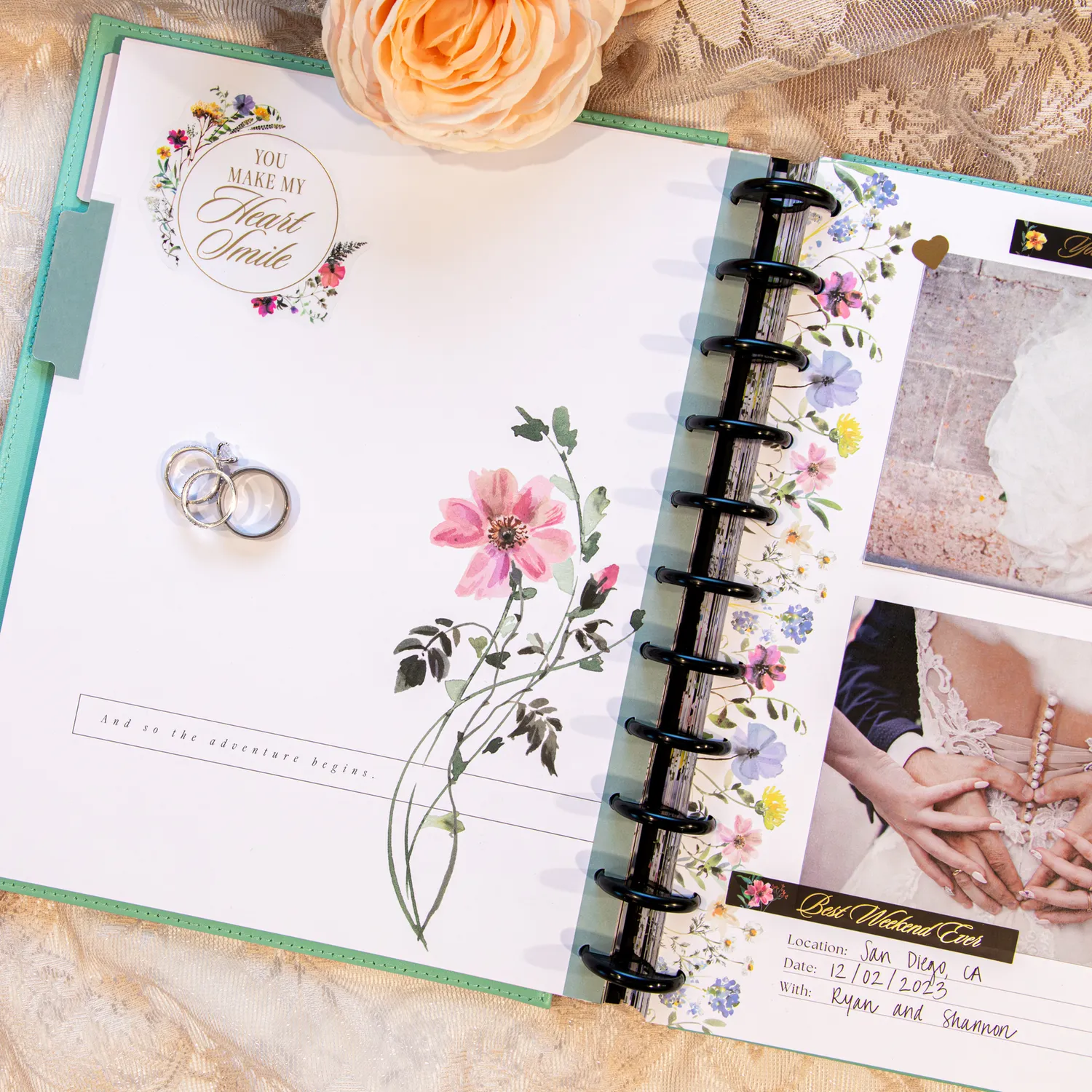 Happy Planner Blooming Elegance journal mariage photo 80 feuilles