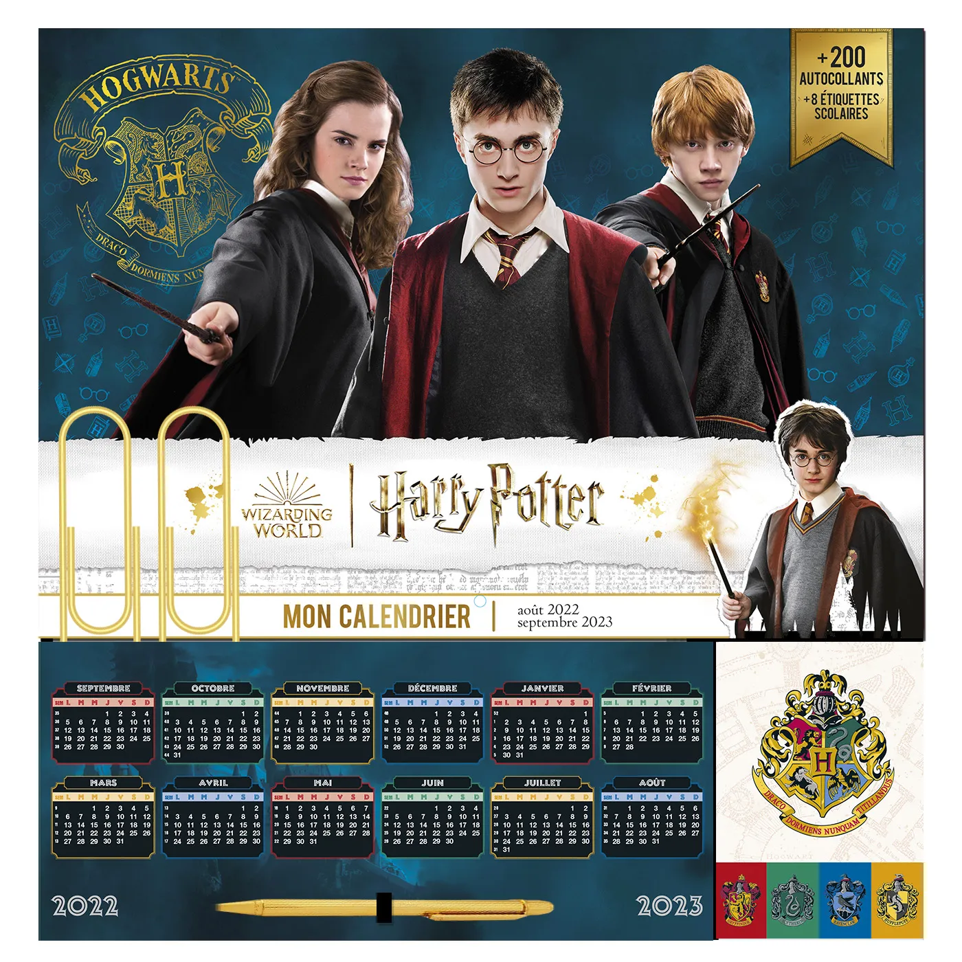 Harry Potter calendrier organiseur scolaire primaire collège