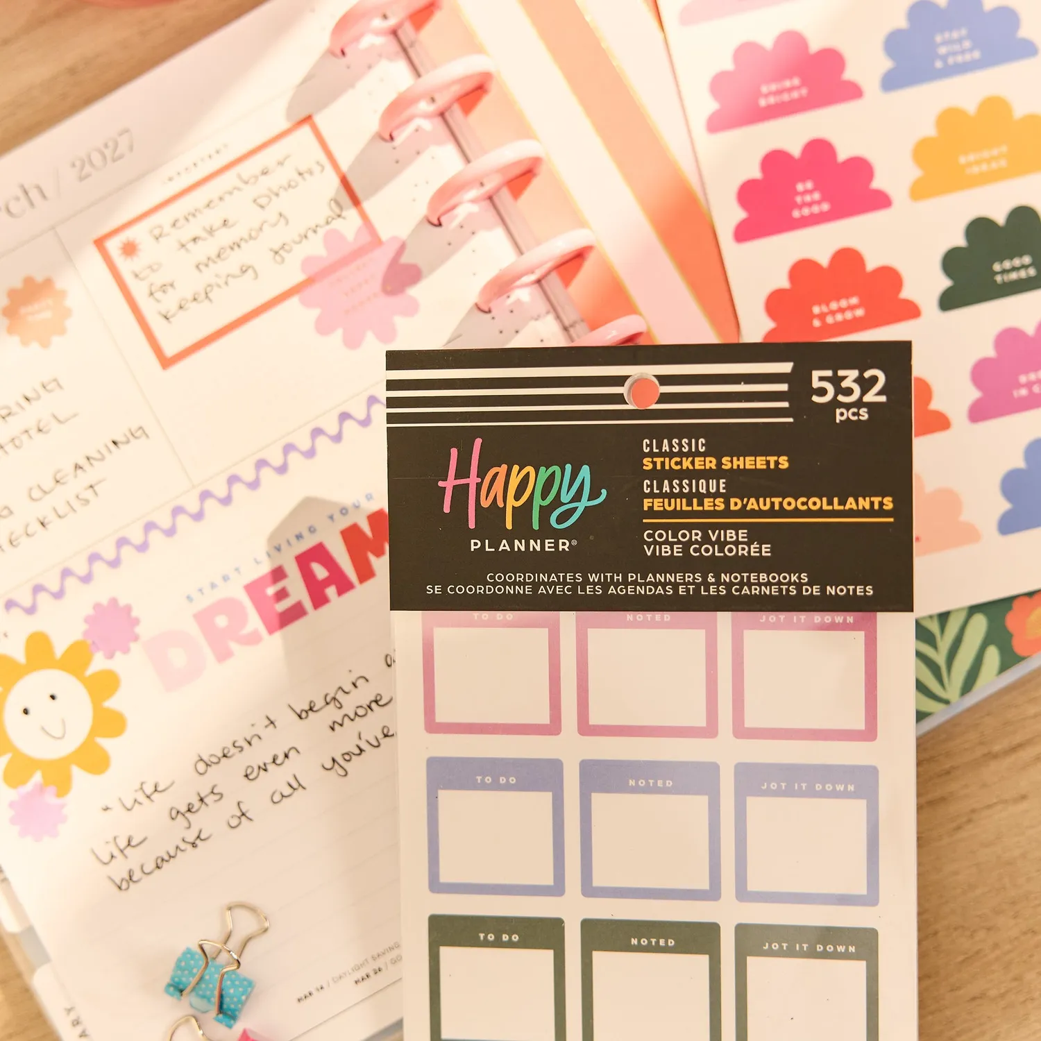 Happy Planner Color Vibe carnet stickers 30 planches couleur