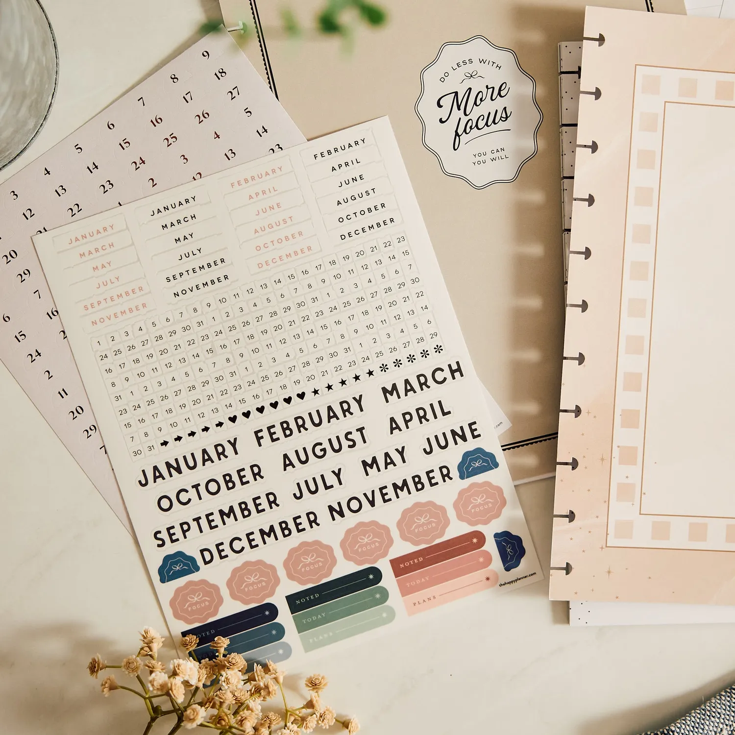 Happy Planner Modern Balance extension dashboard Big 6 mois