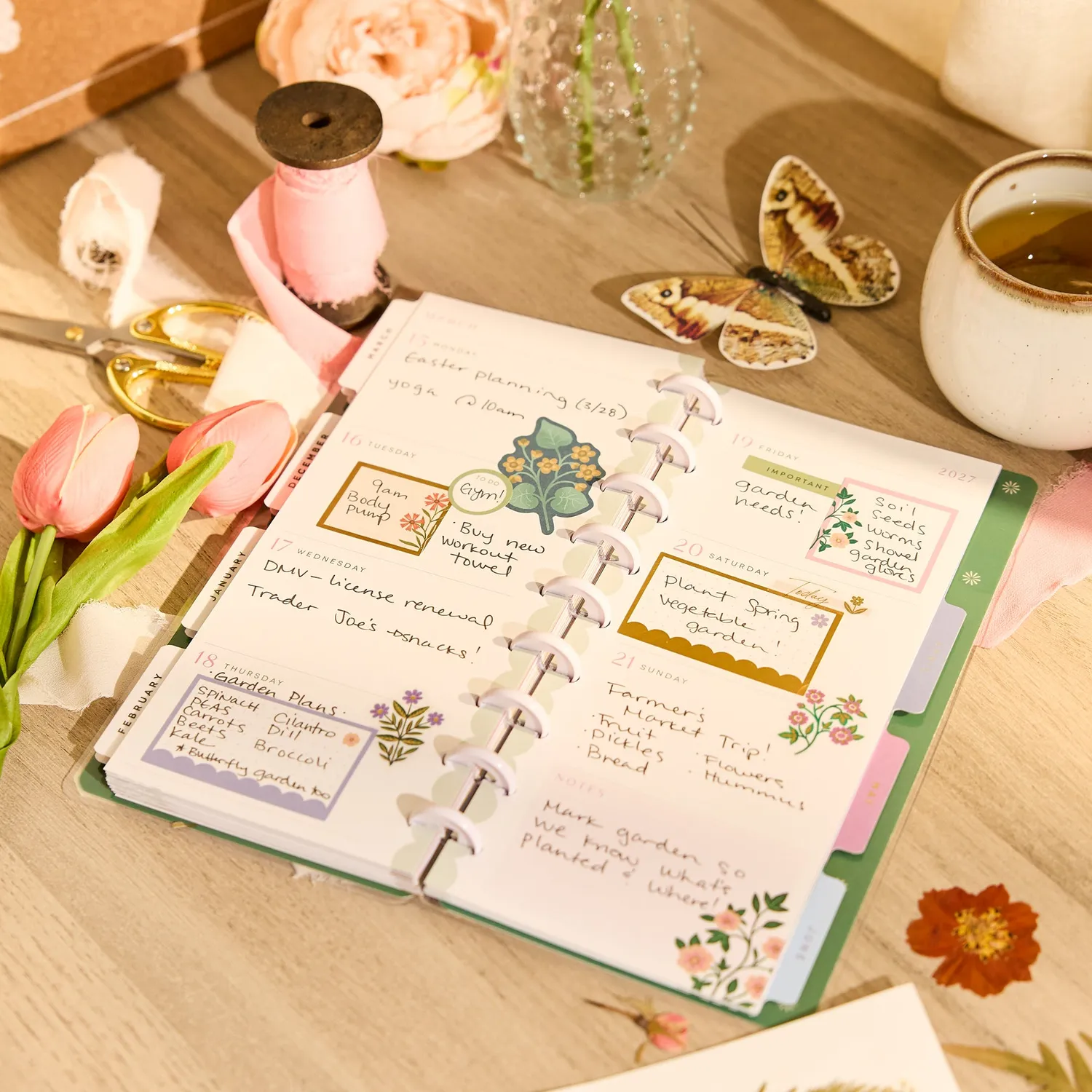 Happy Planner Spring Tapestry agenda skinny classic juillet 2026-juin 2027