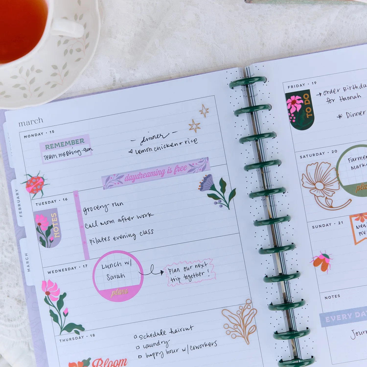 Happy Planner Hive & Bloom 2027 agenda Big horizontal 12 mois