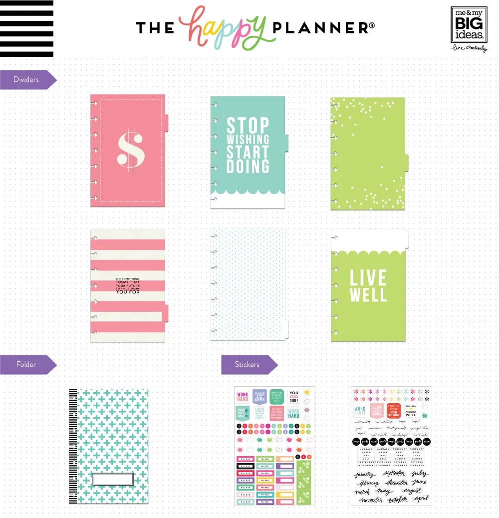 Happy Planner Budget Mini recharge budget 6 mois