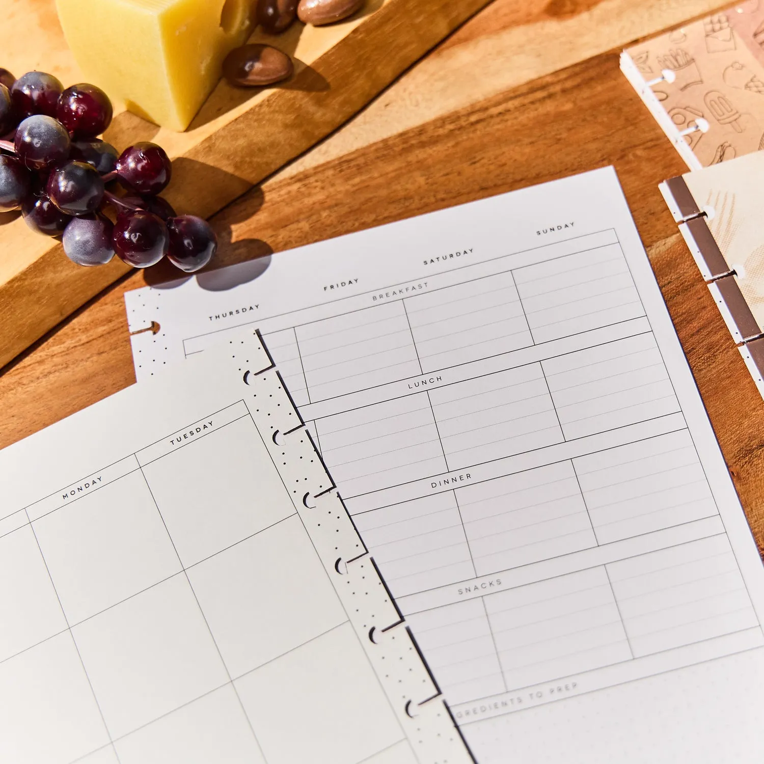 Happy Planner Rustic Roots extension menus Classic 4 mois sans date