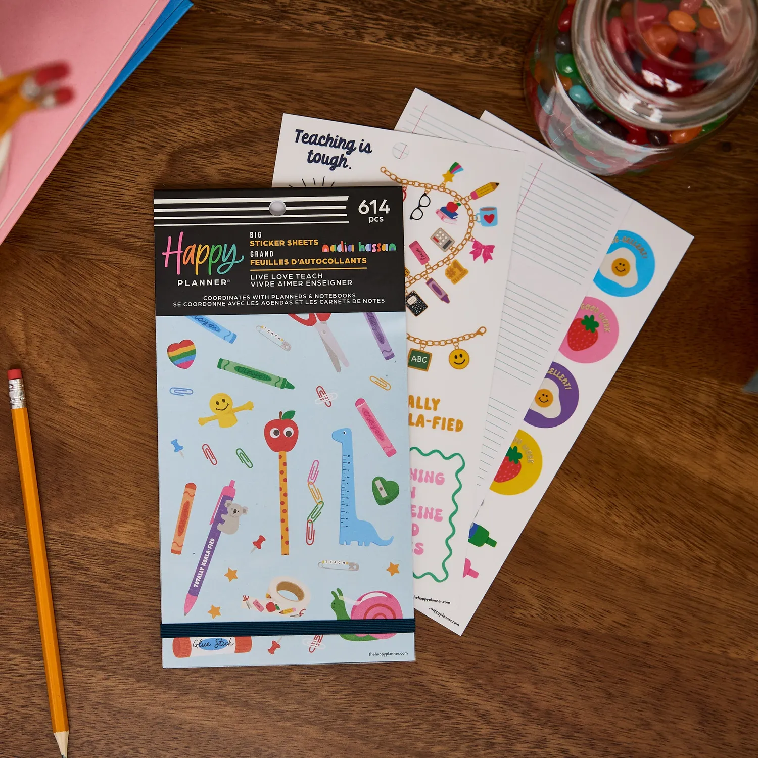 Happy Planner Live Love Teach stickers Big 30 planches classe