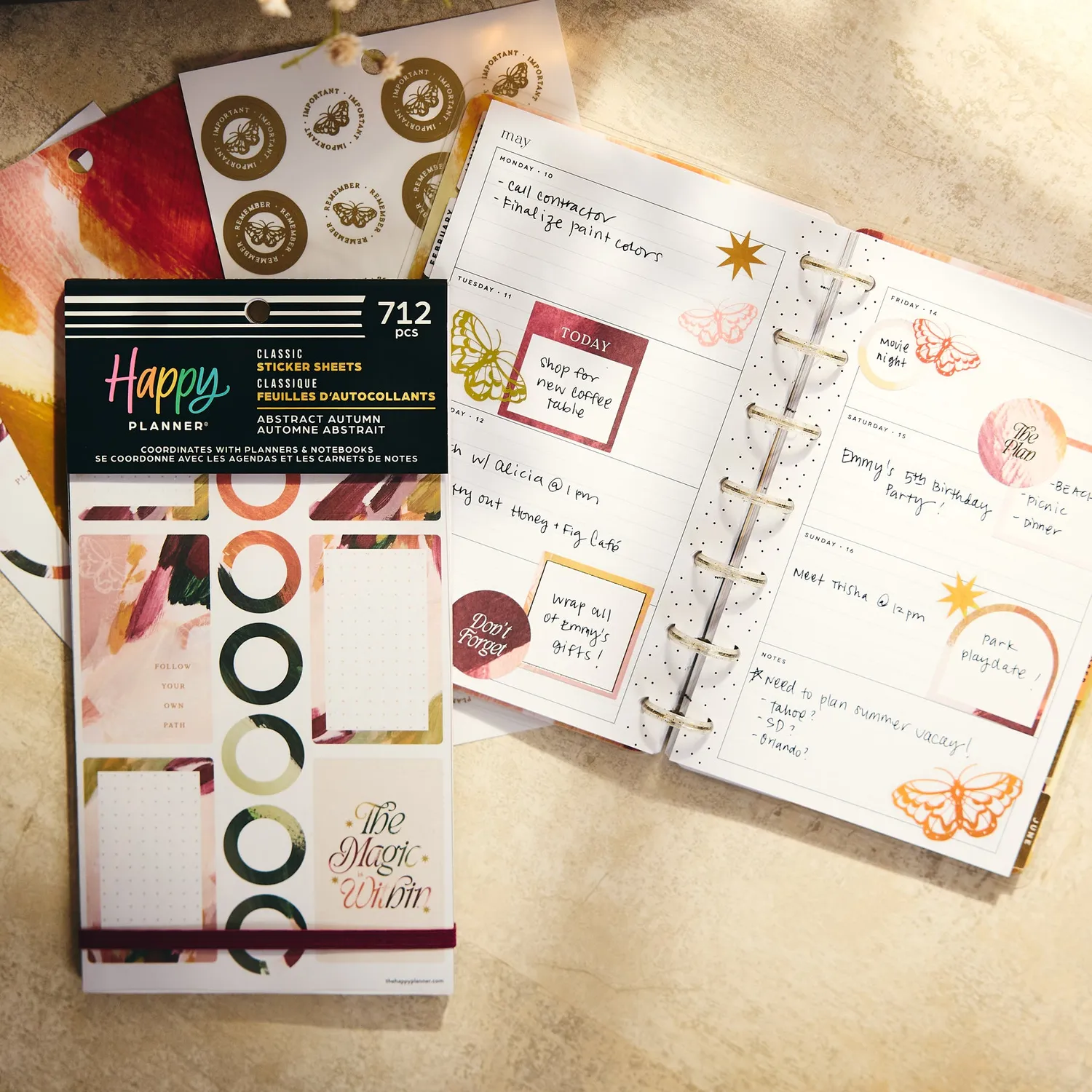 Me & my big ideas Abstract Autumn stickers value pack 30 planches terracotta