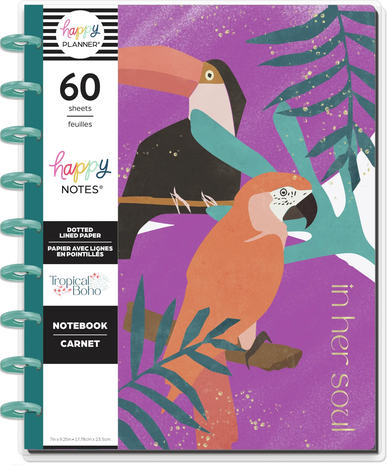 Happy Planner Tropical Boho carnet pointillé 60 feuilles