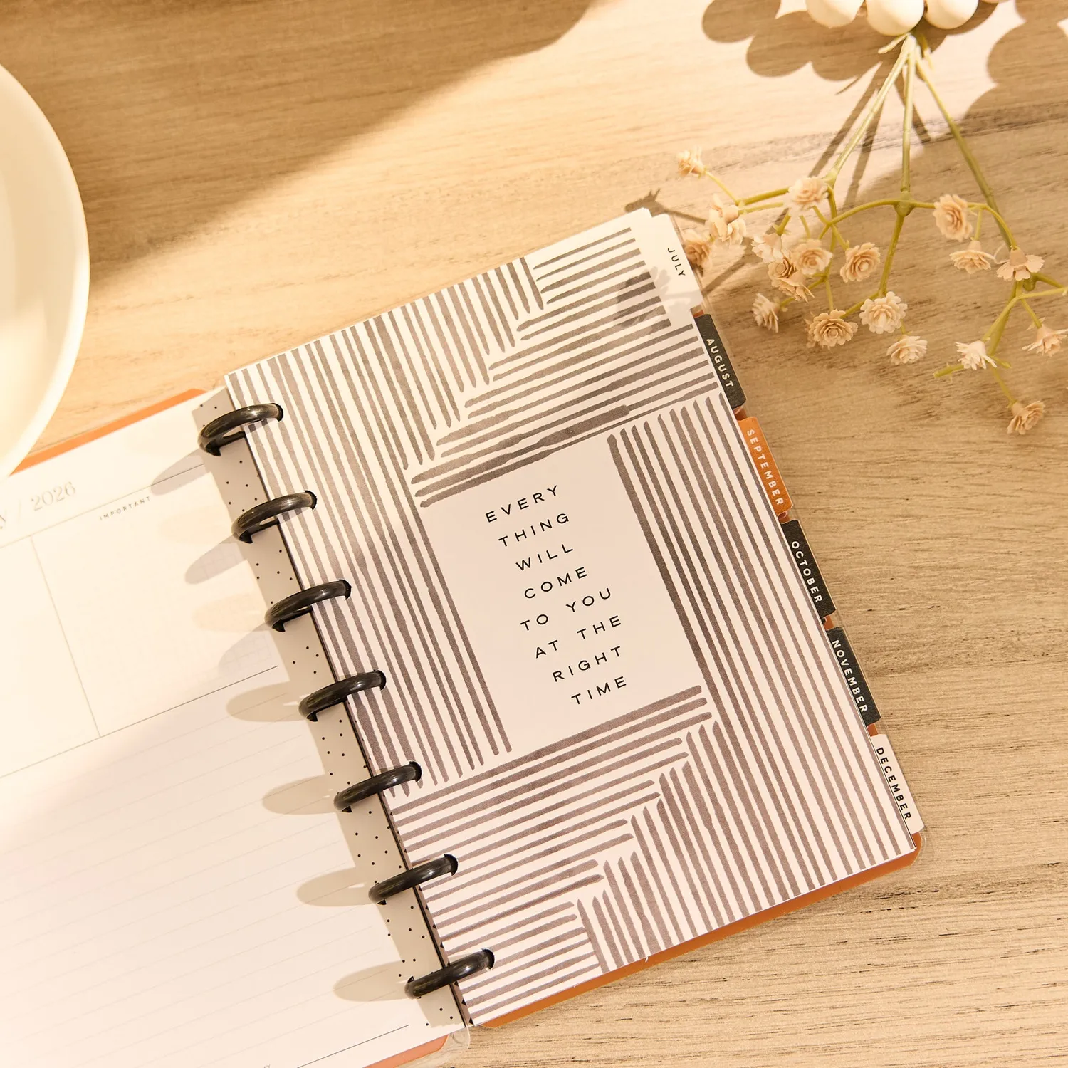 Happy Planner Neutral Noir 2026-2027 agenda mini vertical noir
