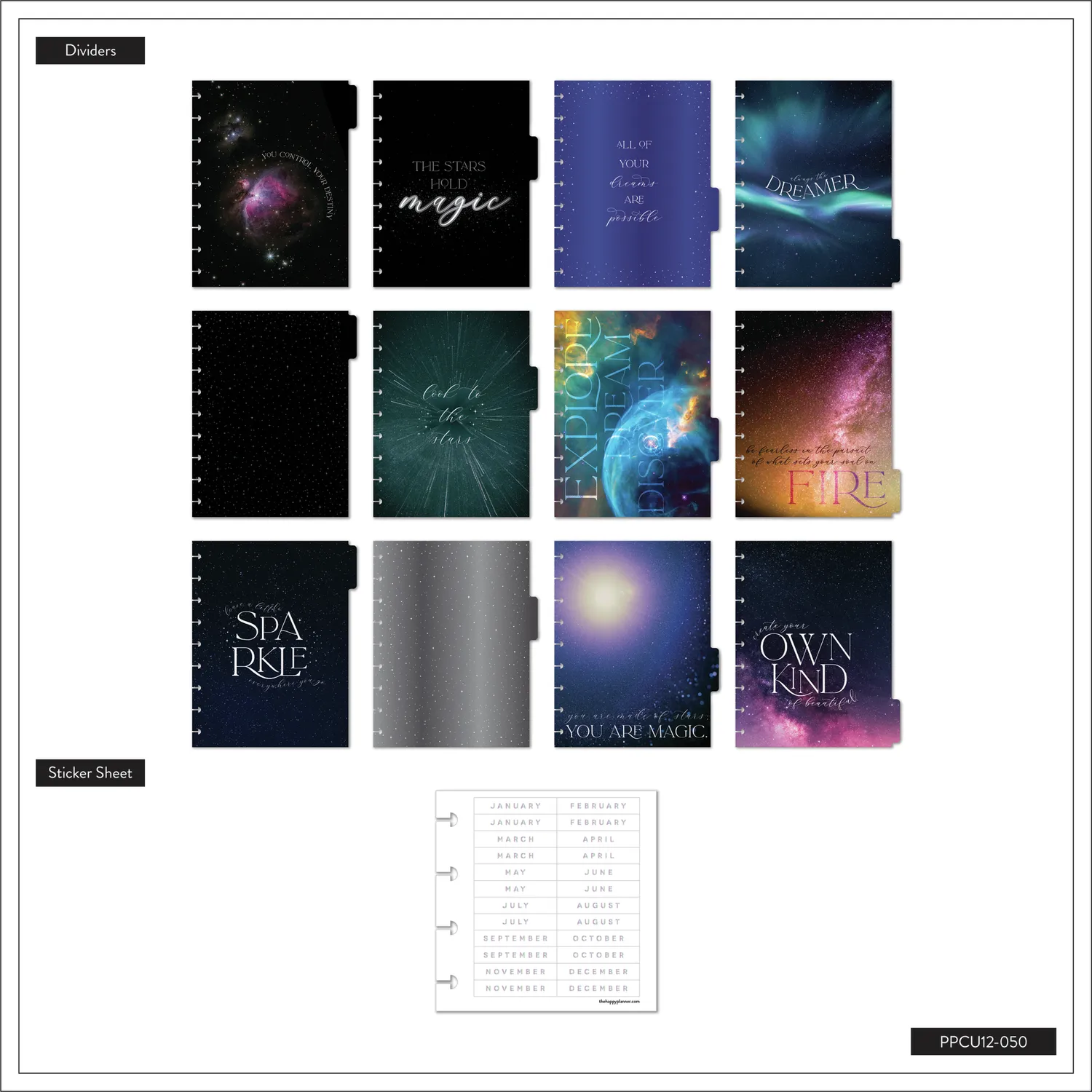 Happy Planner Look to Stars agenda classic vertical 12 mois