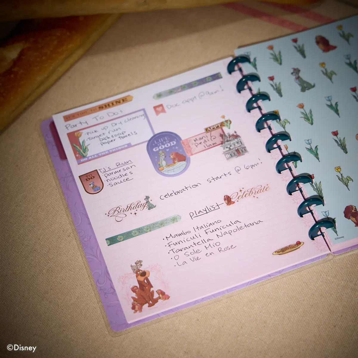 Happy Planner Disney Lady Tramp carnet pointillé Classic 60 feuilles