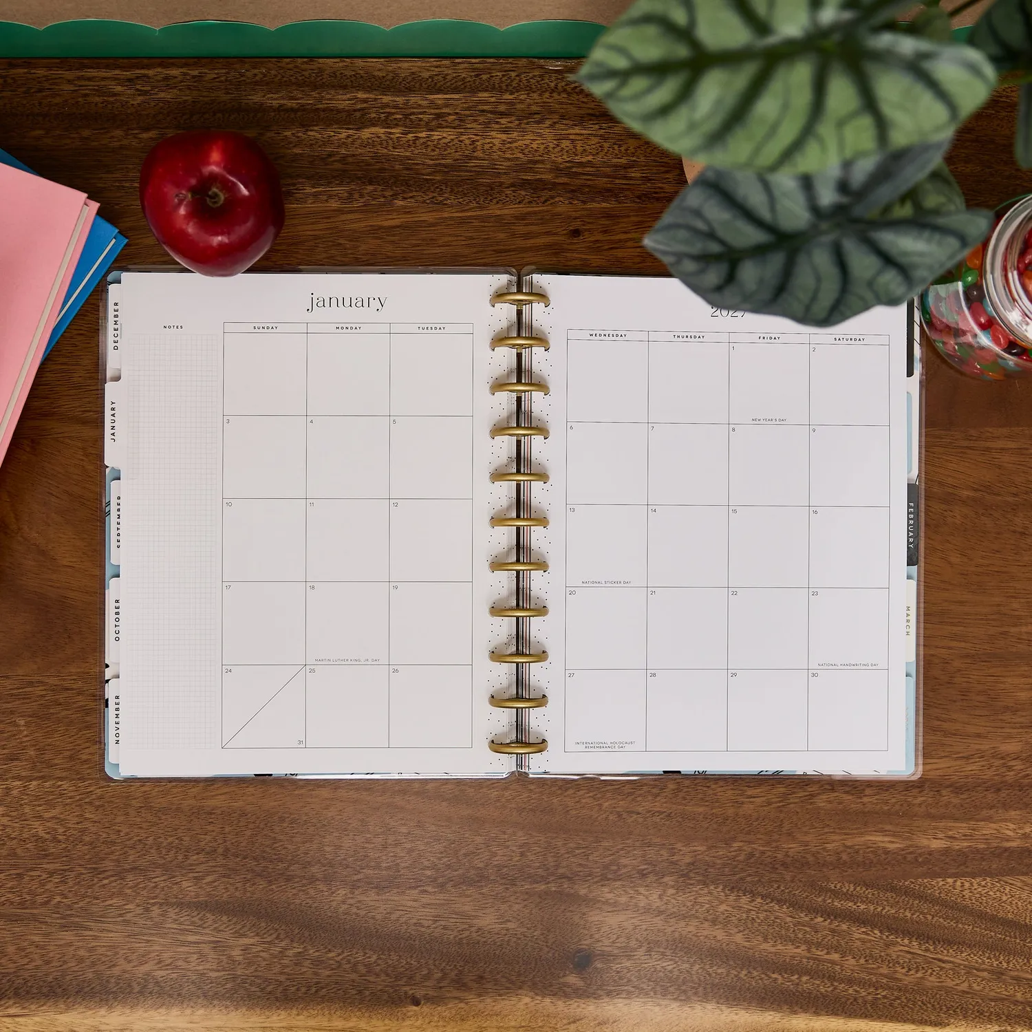 Happy Planner School Doodles Ivory agenda enseignant Big 2026-2027