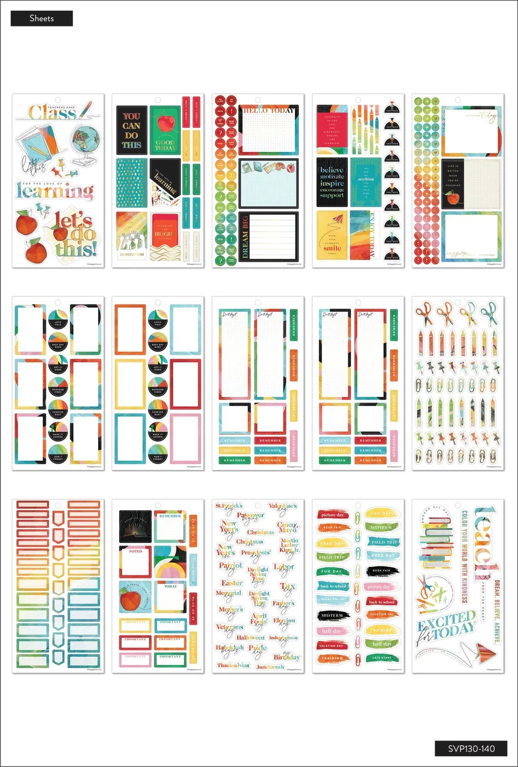 Happy Planner Painterly Collage carnet stickers 696 coloré