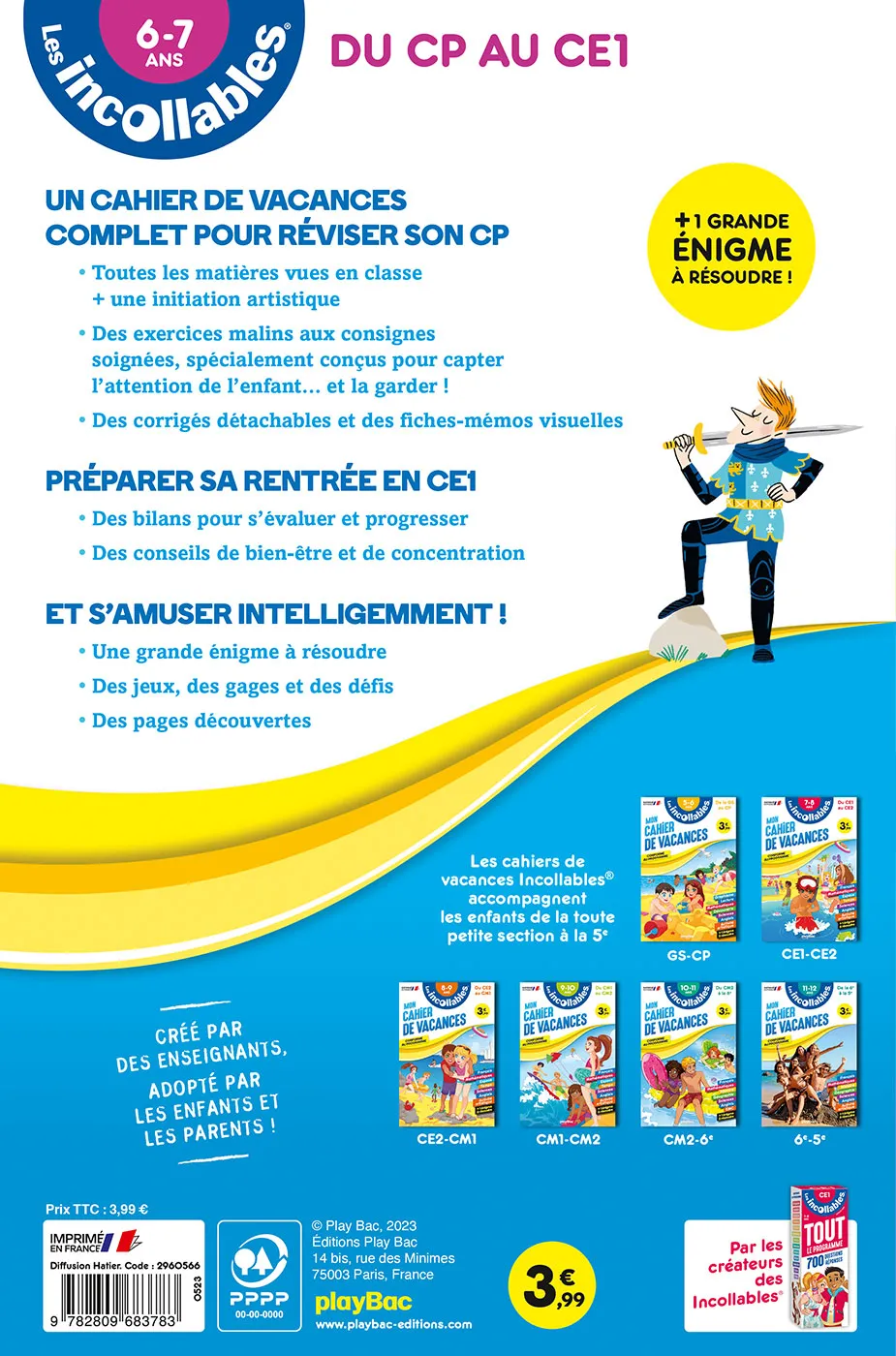 Les Incollables CP au CE1 2026 cahier de vacances 6/7 ans corrigés