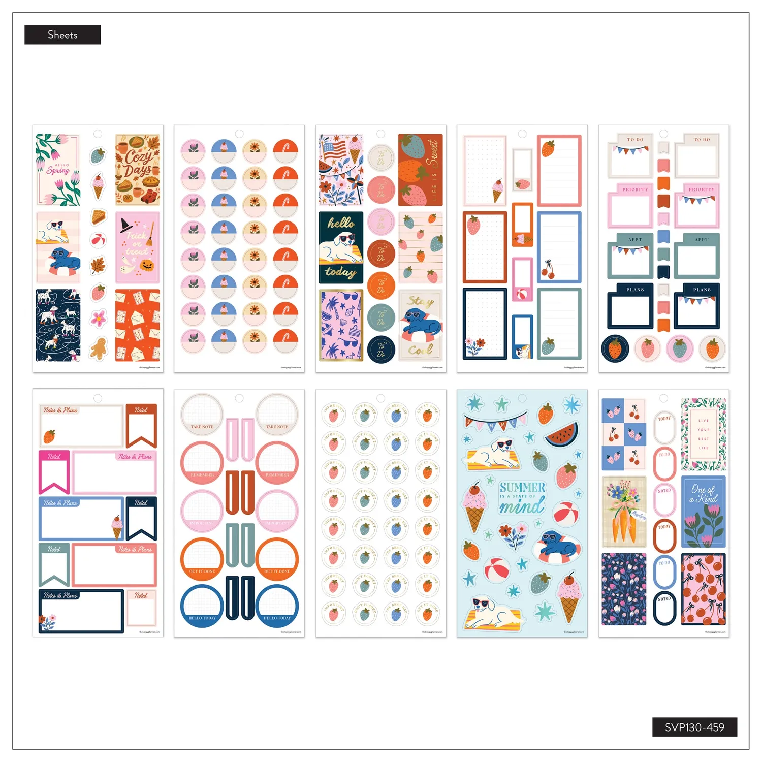 Happy Planner A Festive Year stickers classiques 30 planches