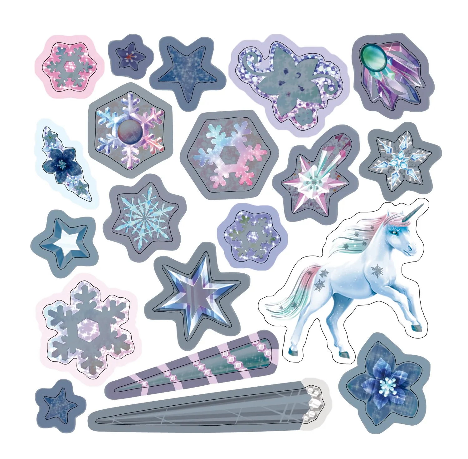 Frigobloc Licornes de rêve Magie neiges carnet créatif stickers