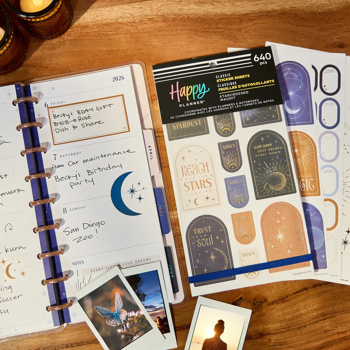 Happy Planner Starcrossed stickers 640 neutre