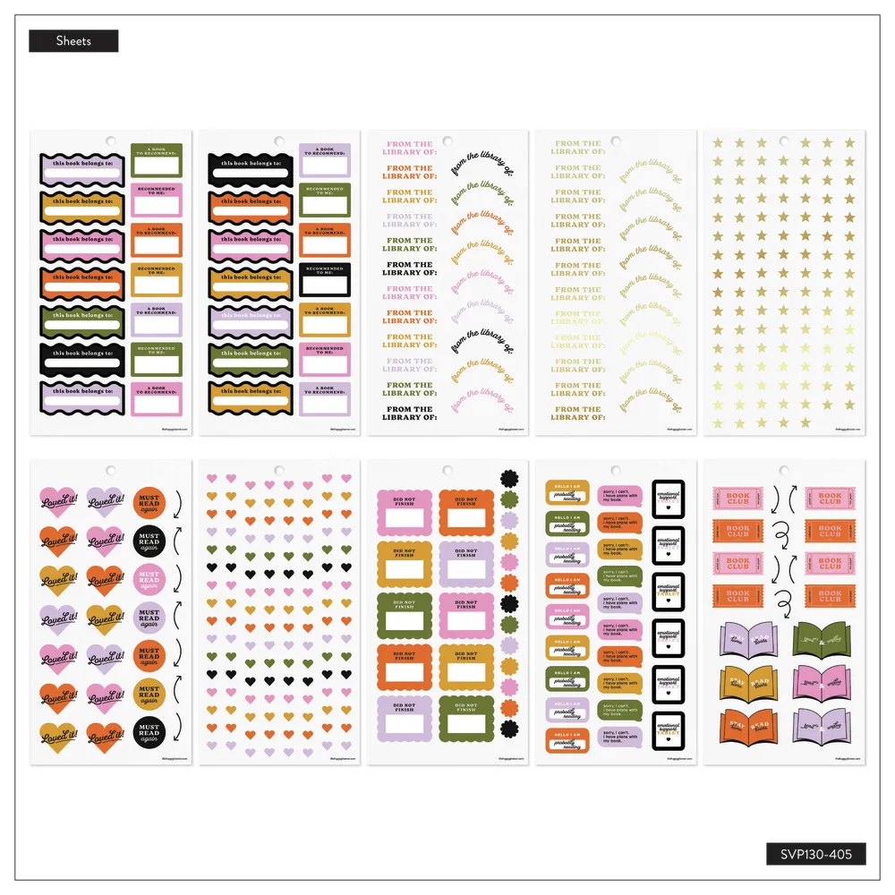Happy Planner Summer Reading stickers lecture 849 autocollants