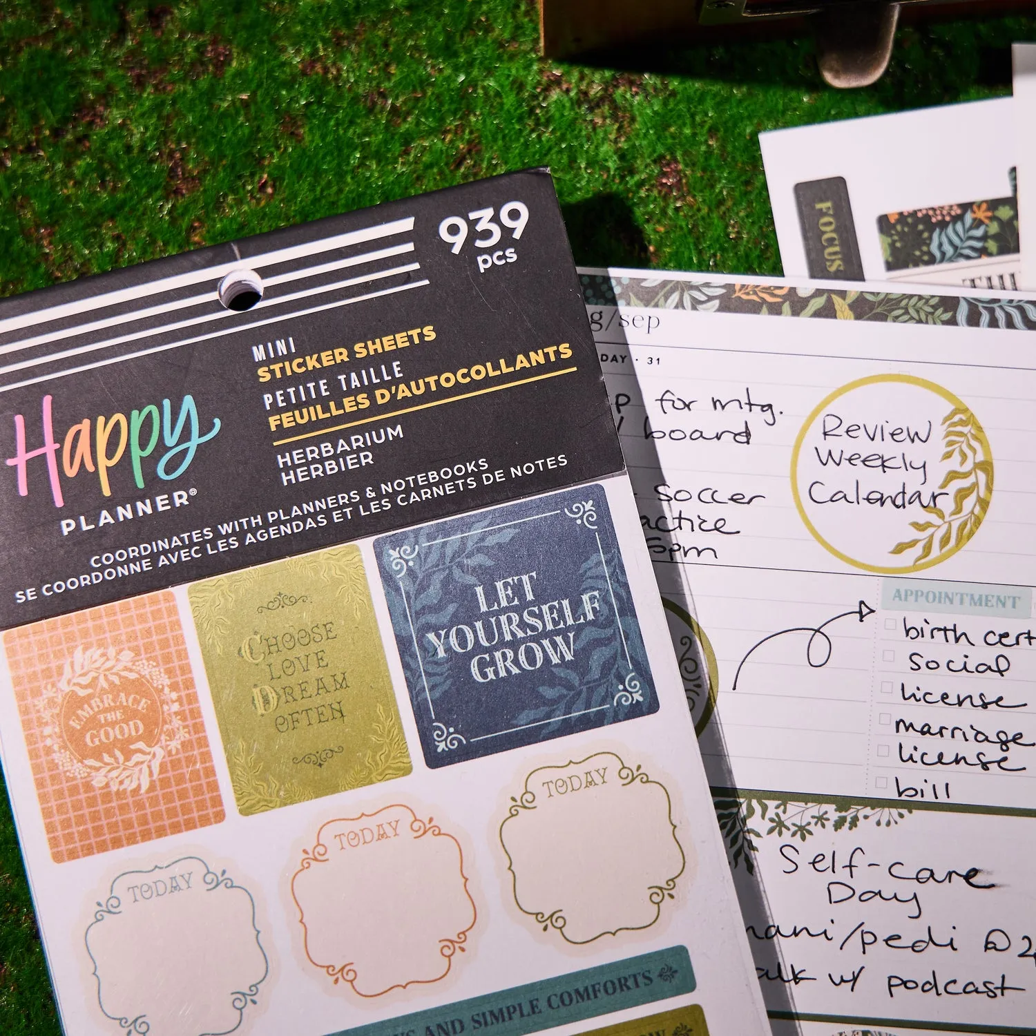 Happy Planner Herbarium carnet stickers Mini 939
