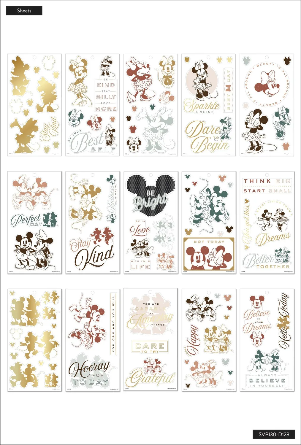 Happy Planner Disney Farmhouse autocollants grandes icônes 244