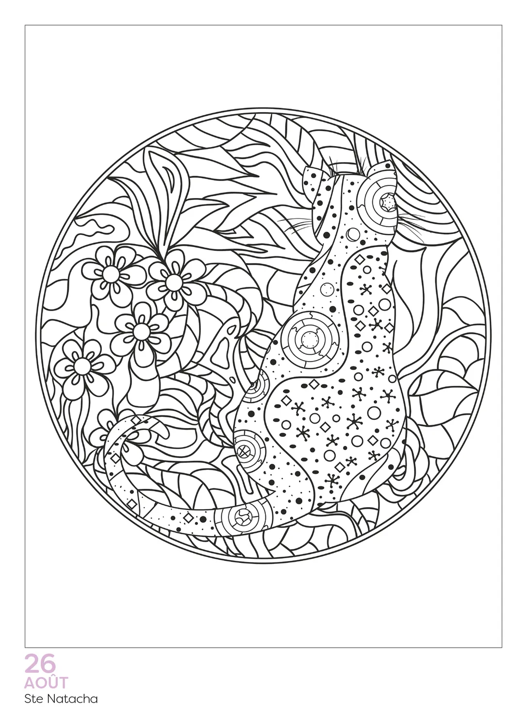 Frigobloc Année à bloc Coloriages Chats 365 jours calendrier