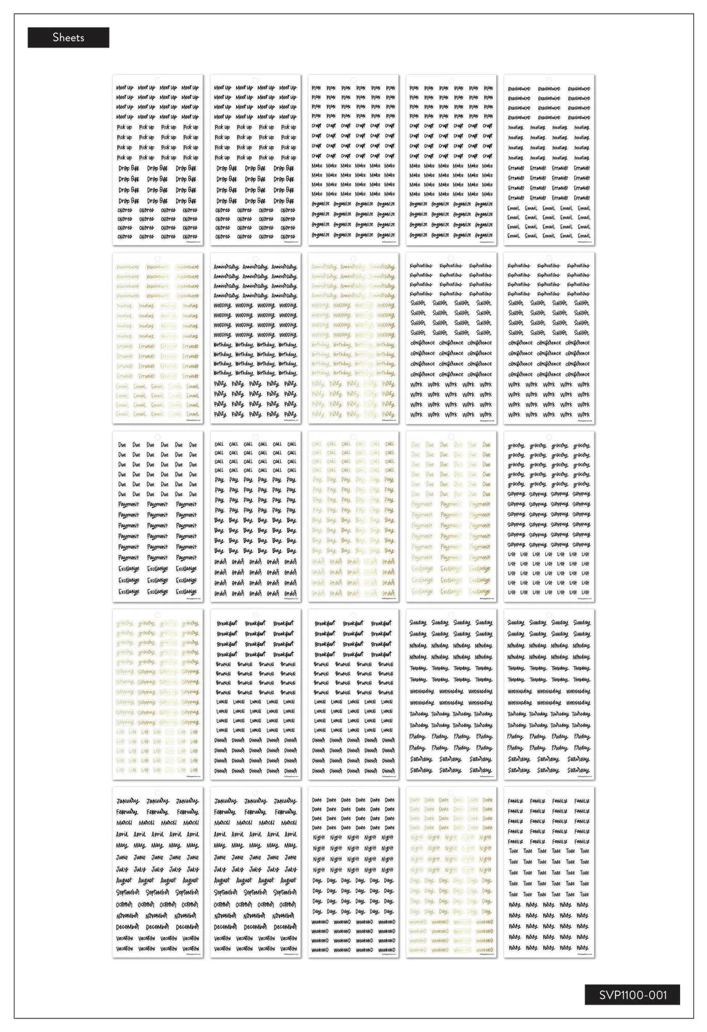 Happy Planner Flowers Notes méga stickers 3130 fleurs