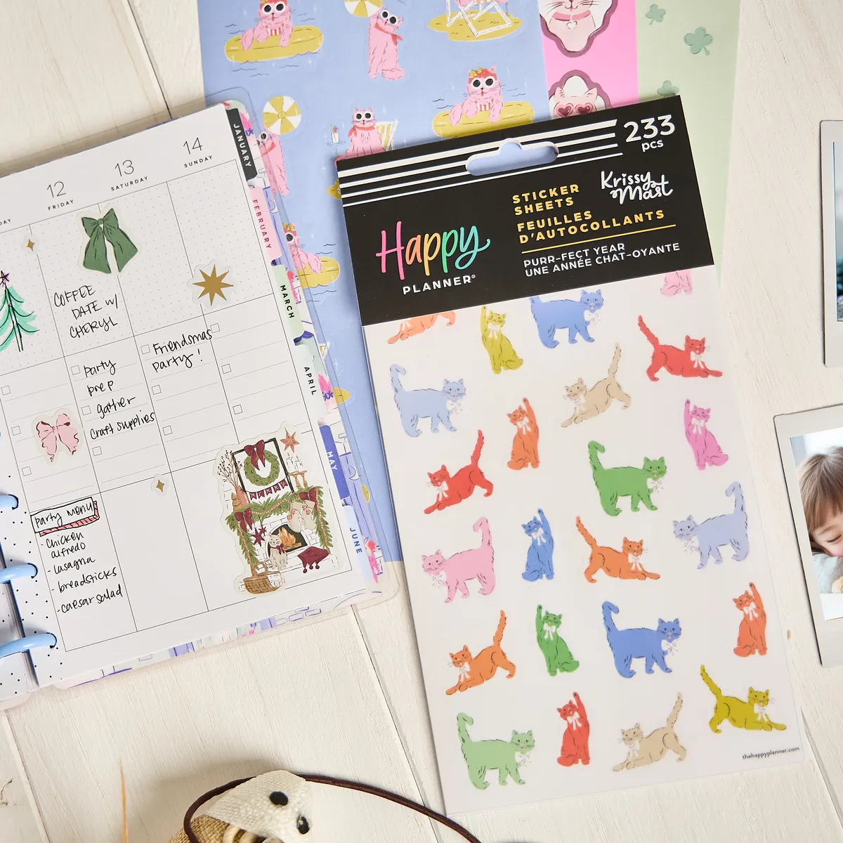 Happy Planner Purrfect Cats stickers chats 10 planches