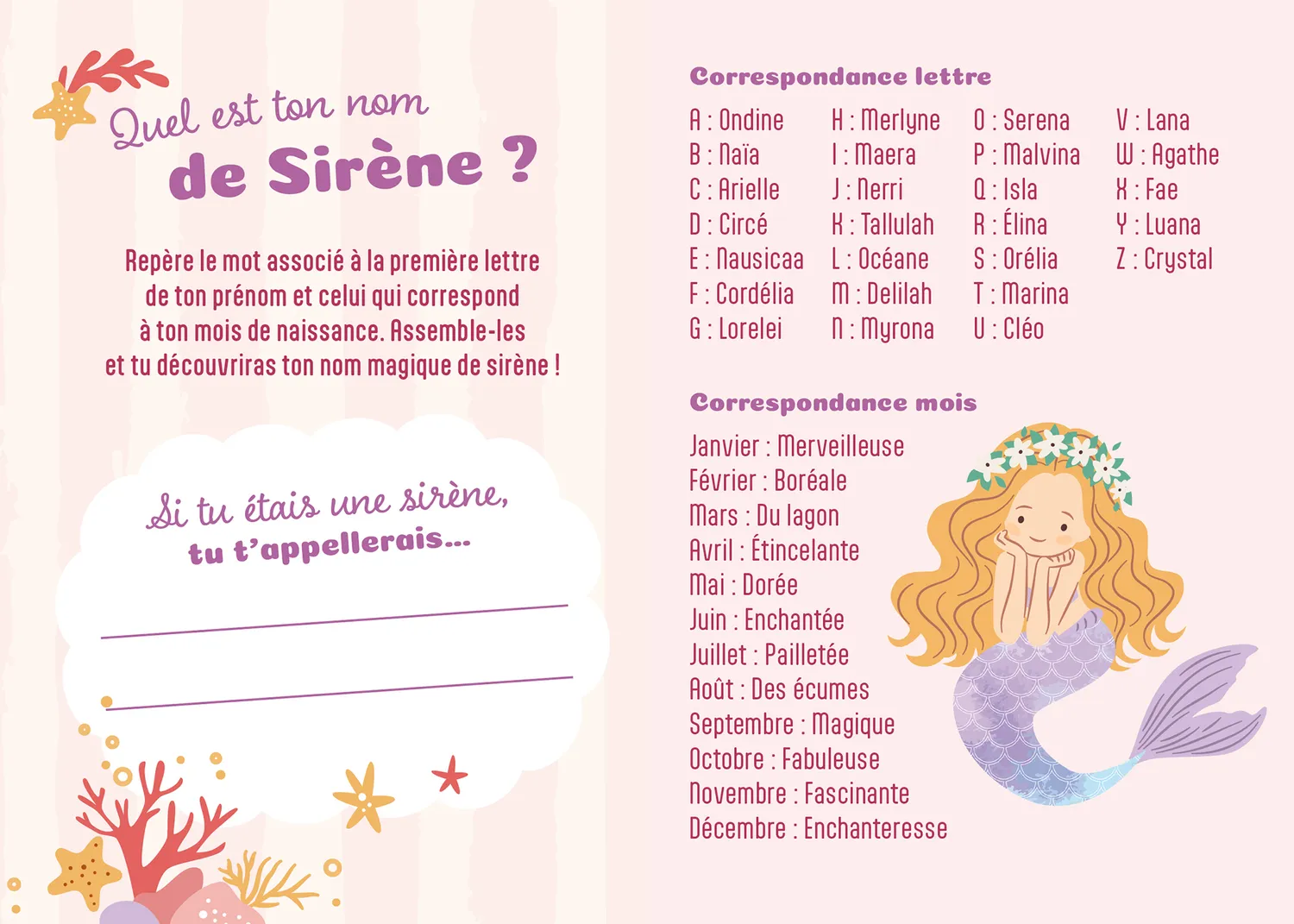 Frigobloc Je crée mes stylos Sirène kit créatif 3 stylos