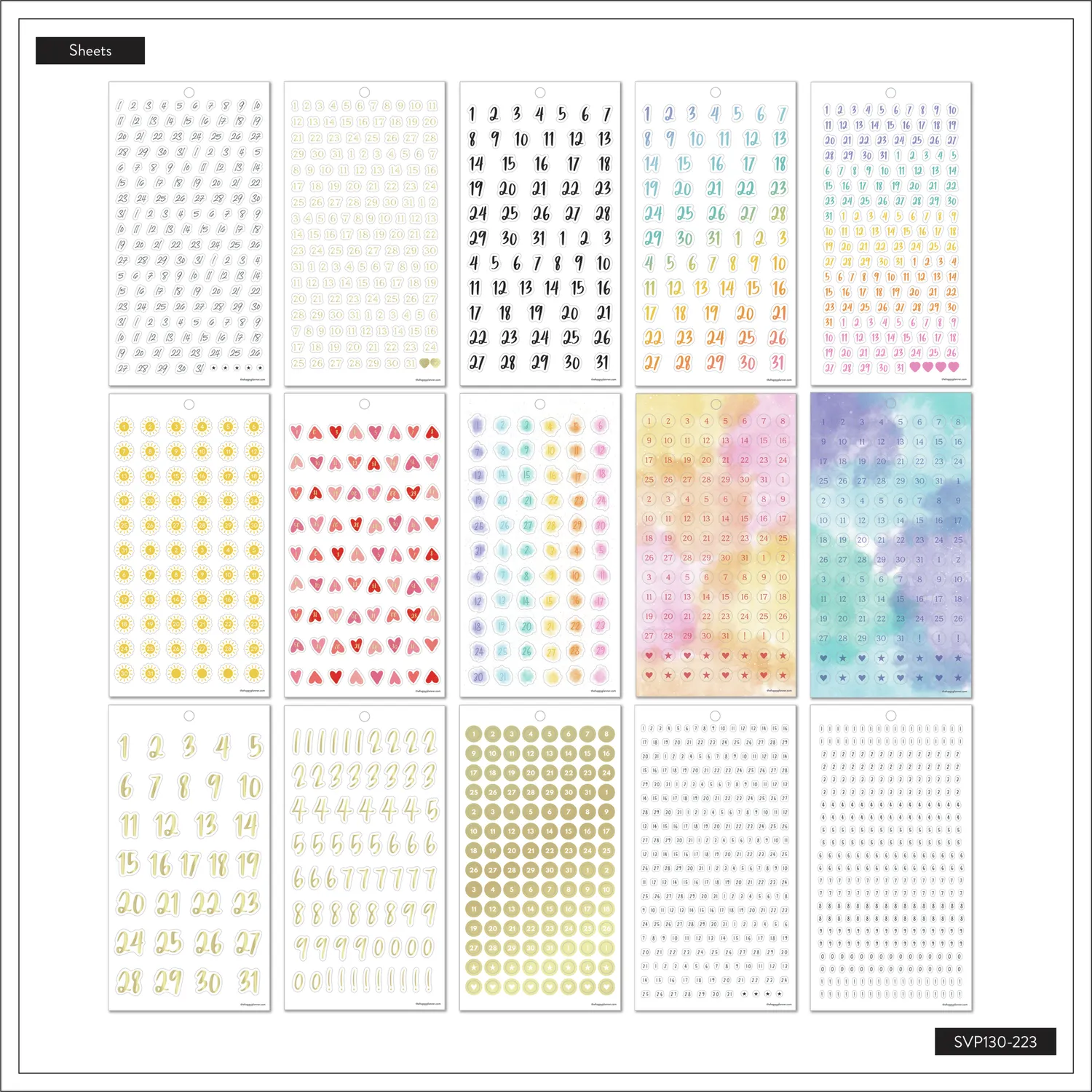 Me & my big ideas Essential Dates Value Pack stickers 30 planches chiffres