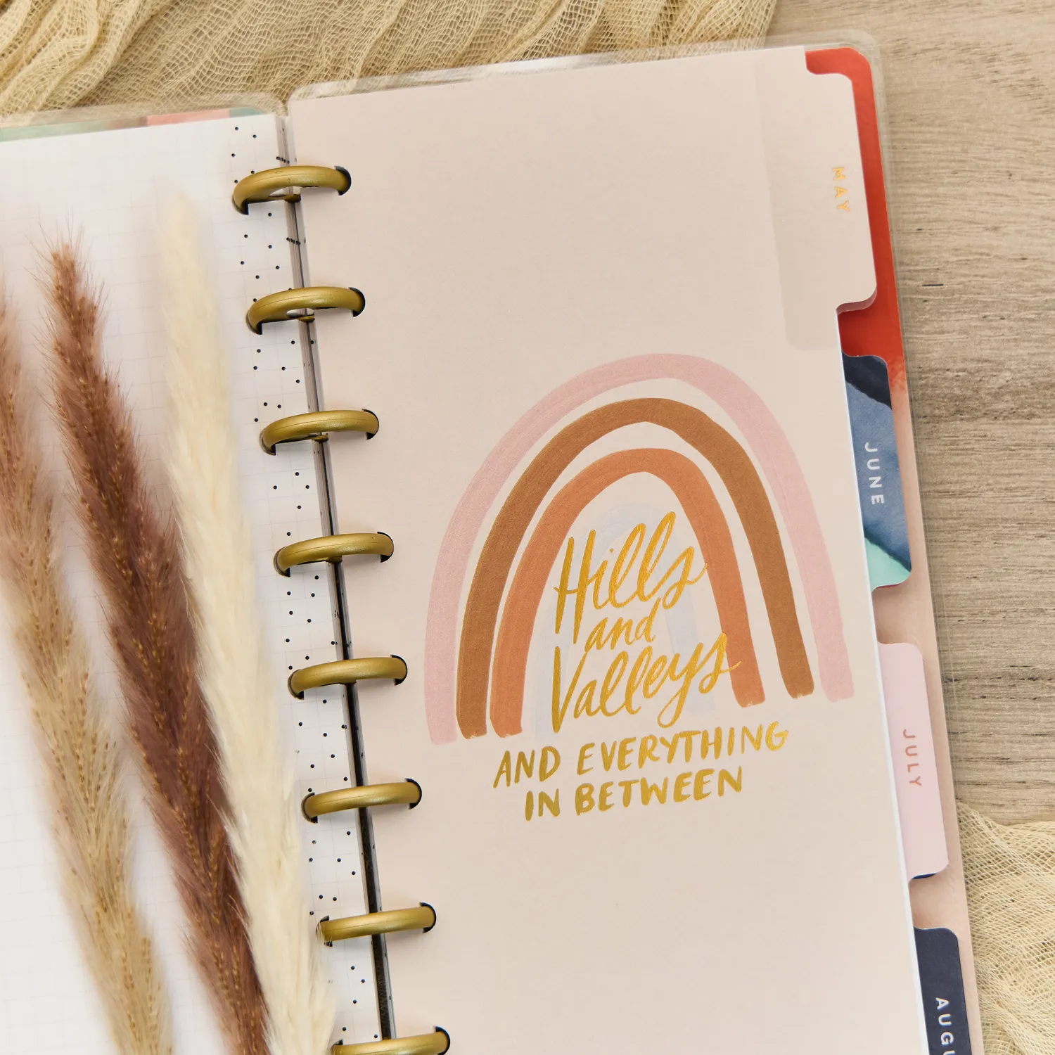 Happy Planner Watercolor Grace 2026 Skinny Classic agenda horizontal 12 mois