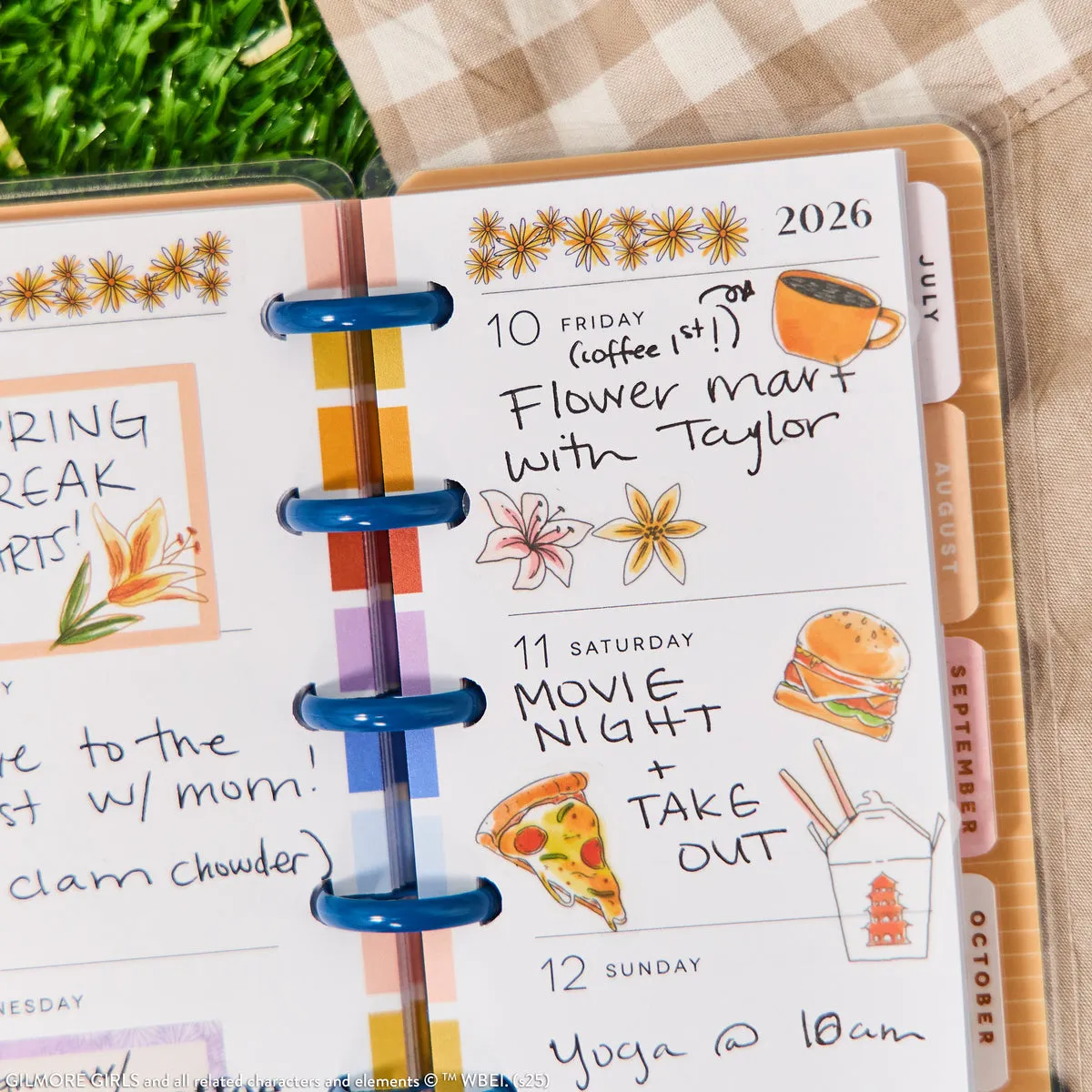 Happy Planner Gilmore Girls 2026 agenda skinny mini horizontal 12 mois
