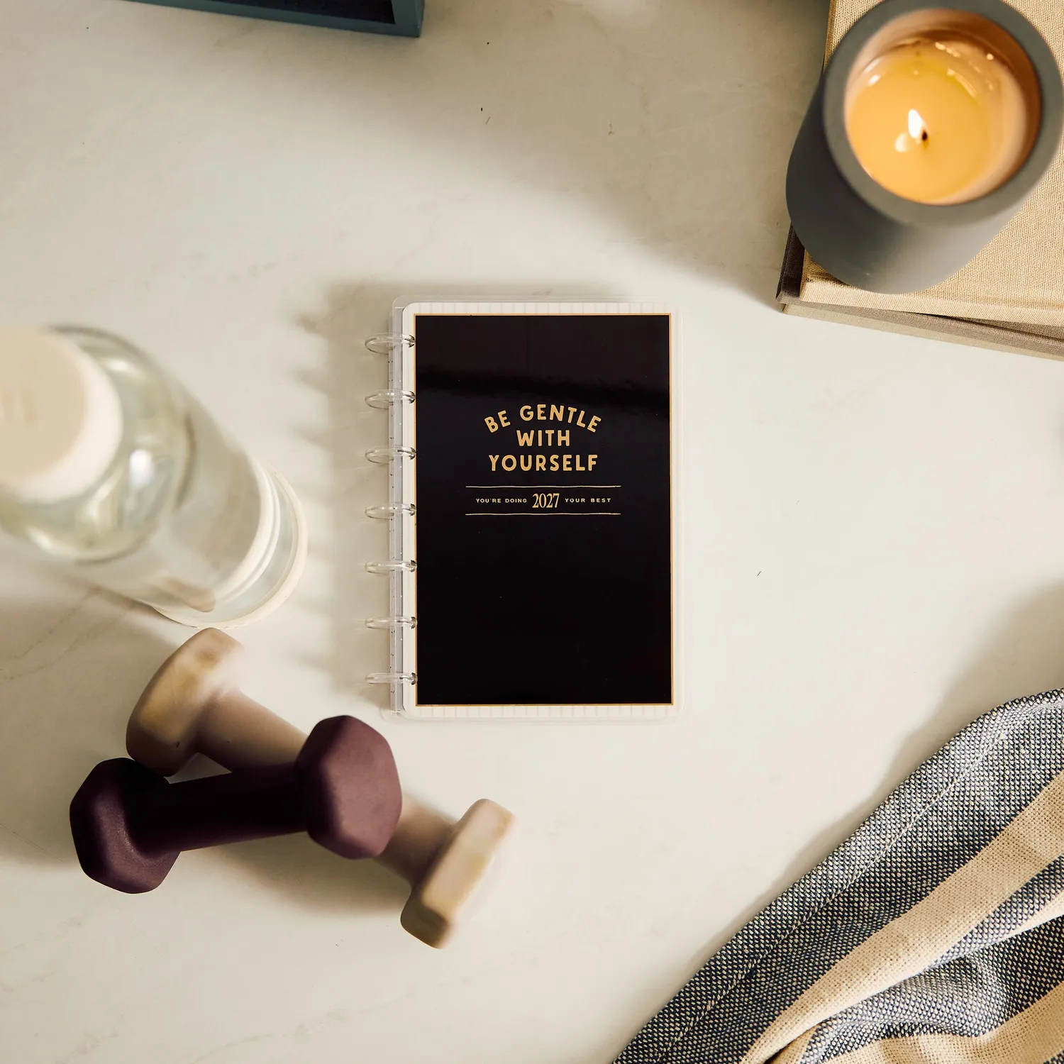 Happy Planner Haven & Heart 2027 Mini Fitness agenda 12 mois neutre