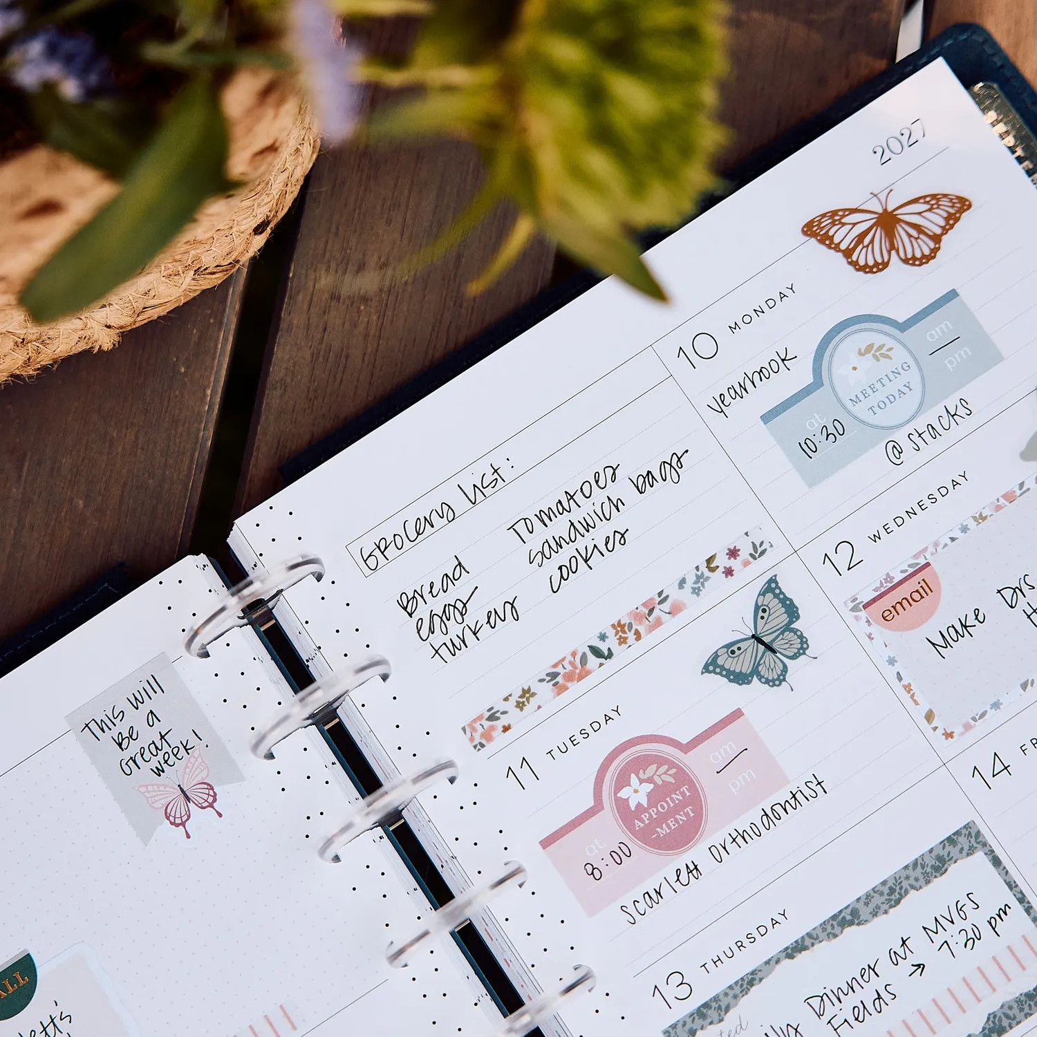 Happy Planner Wildflower Daydream agenda 2027 Classic dashboard