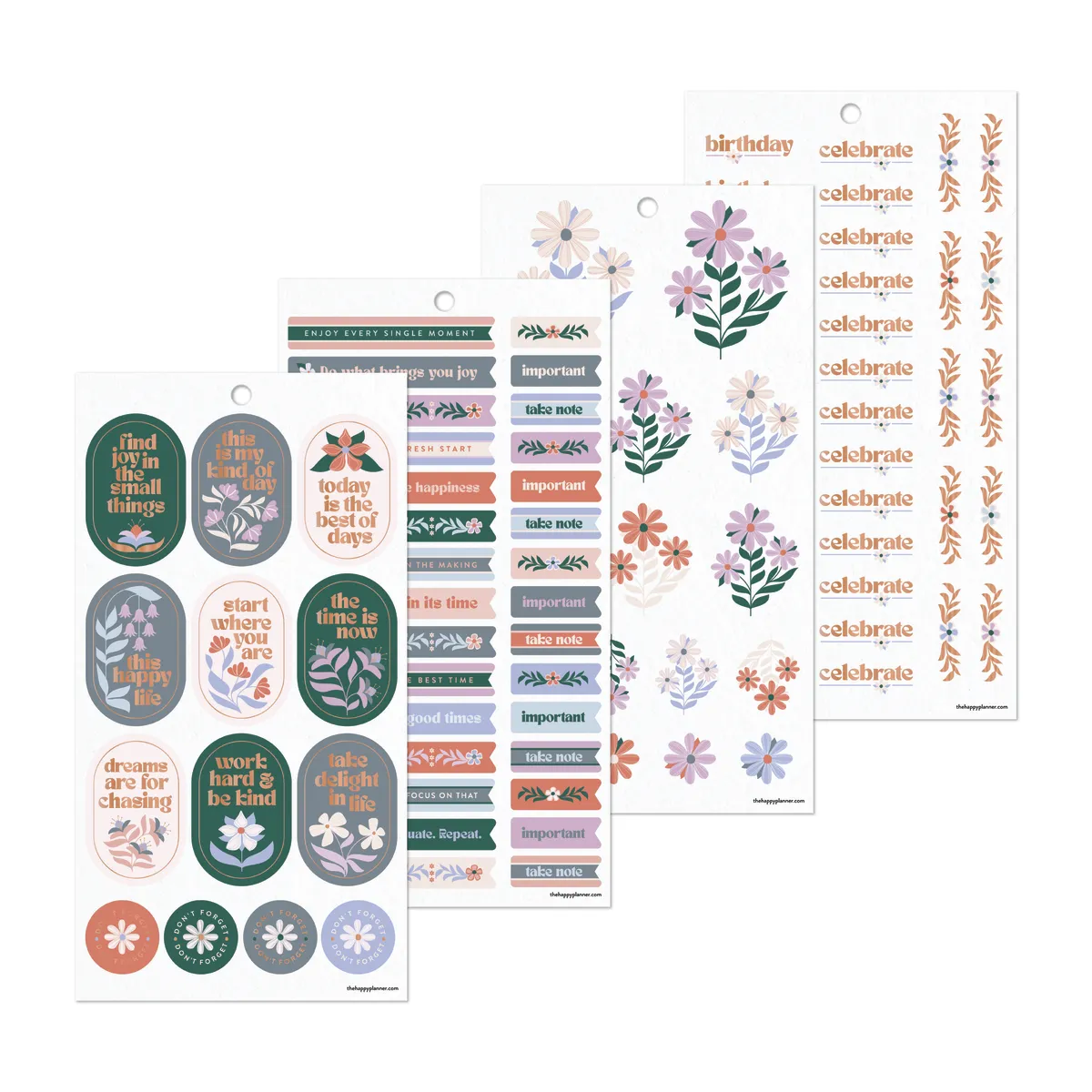 Happy Planner Petals Plans autocollants fleurs 590 pièces