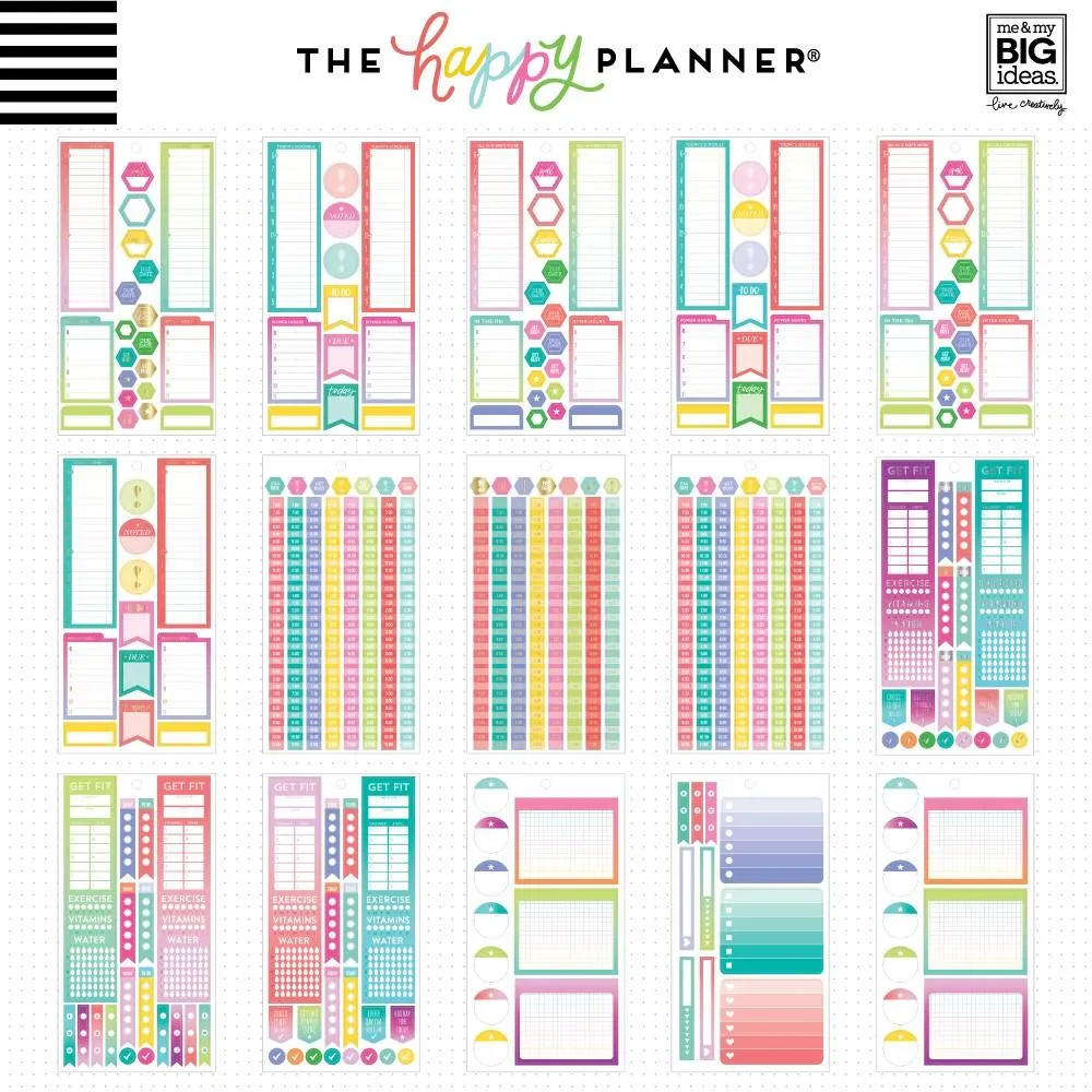 Happy Planner Fill In Productivity stickers classiques 540 pcs