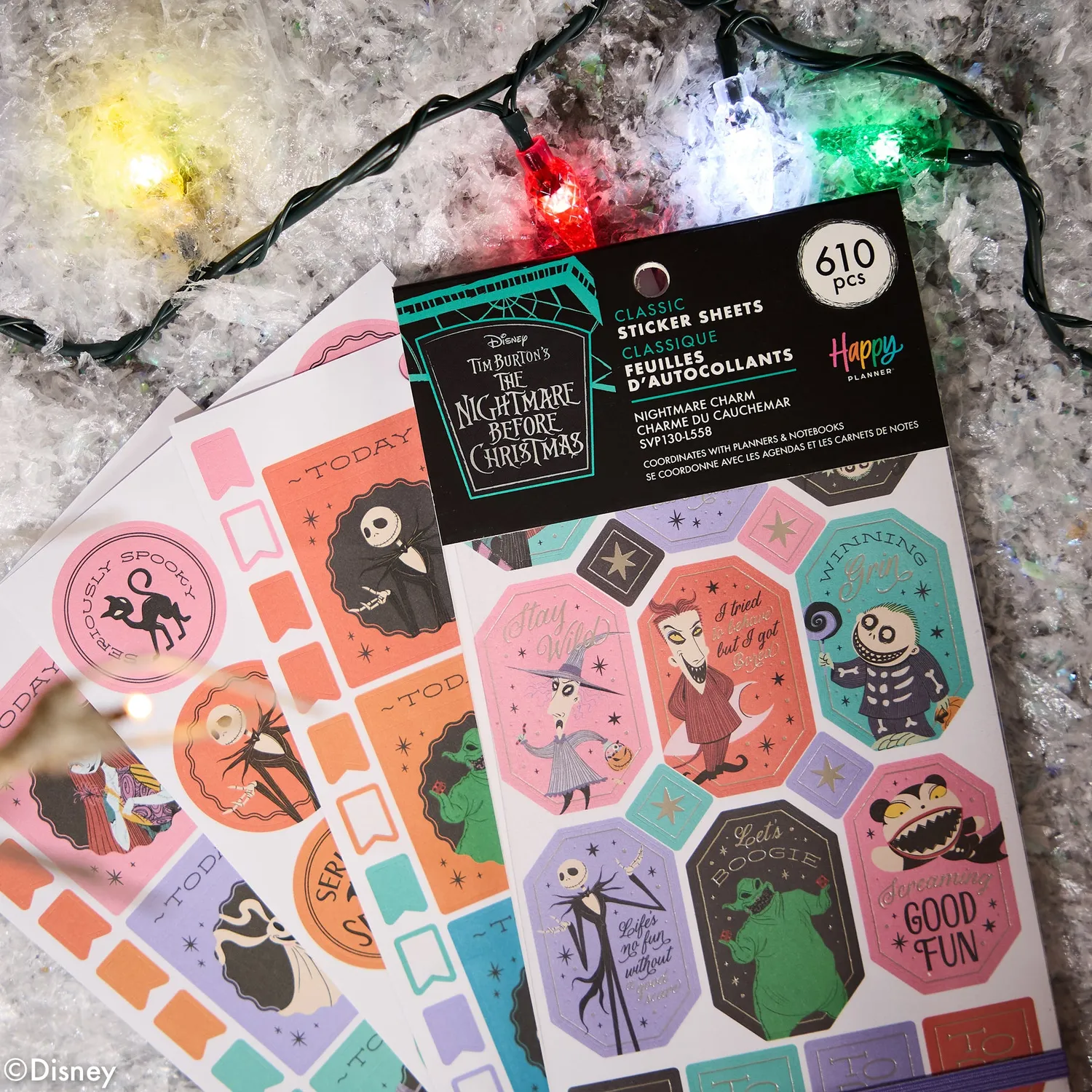 Happy Planner Disney Nightmare Christmas autocollants 30 planches