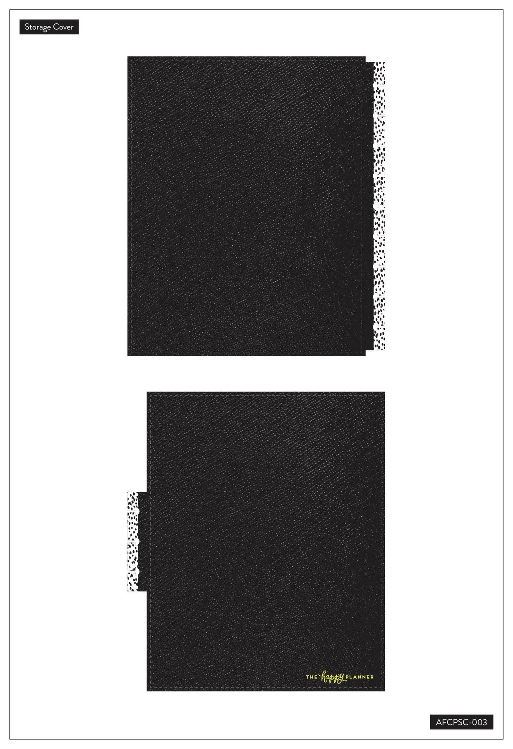 Happy Planner Black Dots housse rangement Classic pois noirs