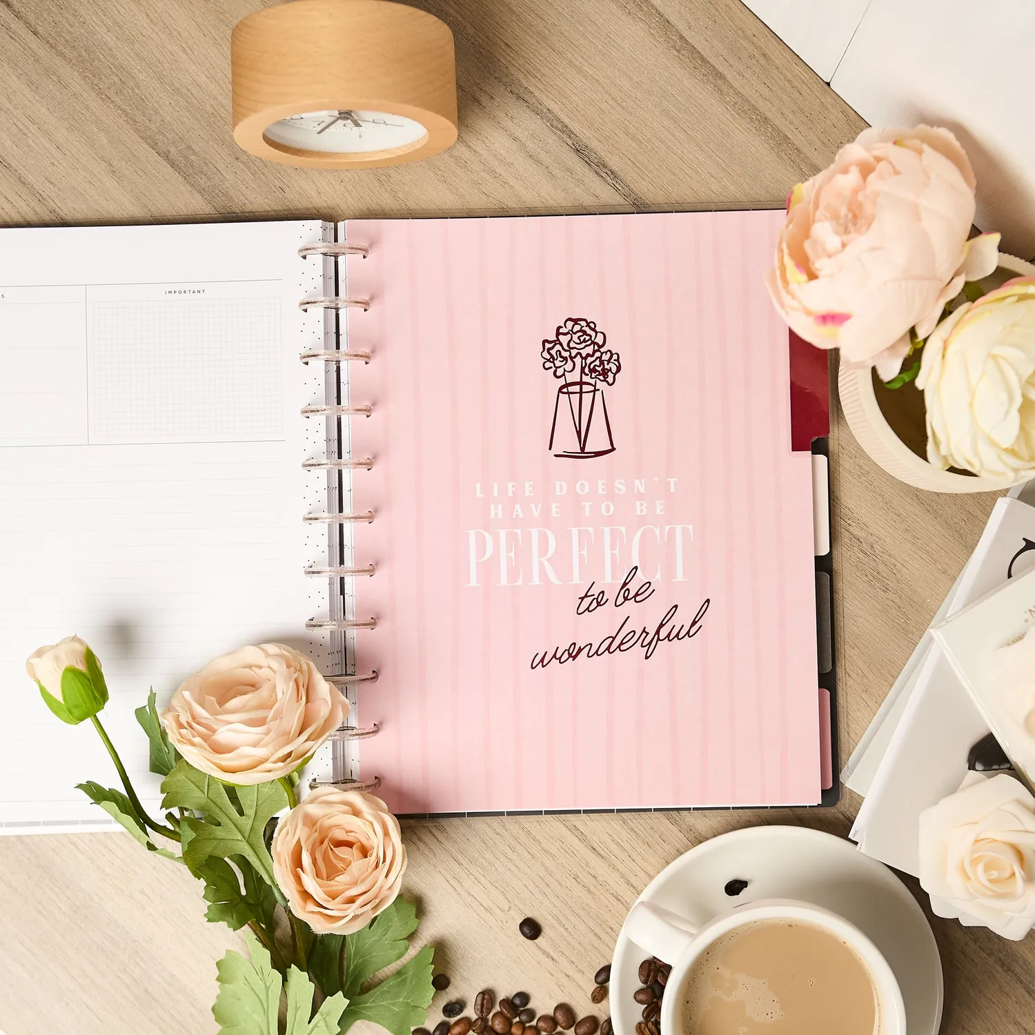 Happy Planner Café Coquette agenda non daté big horizontal 12 mois