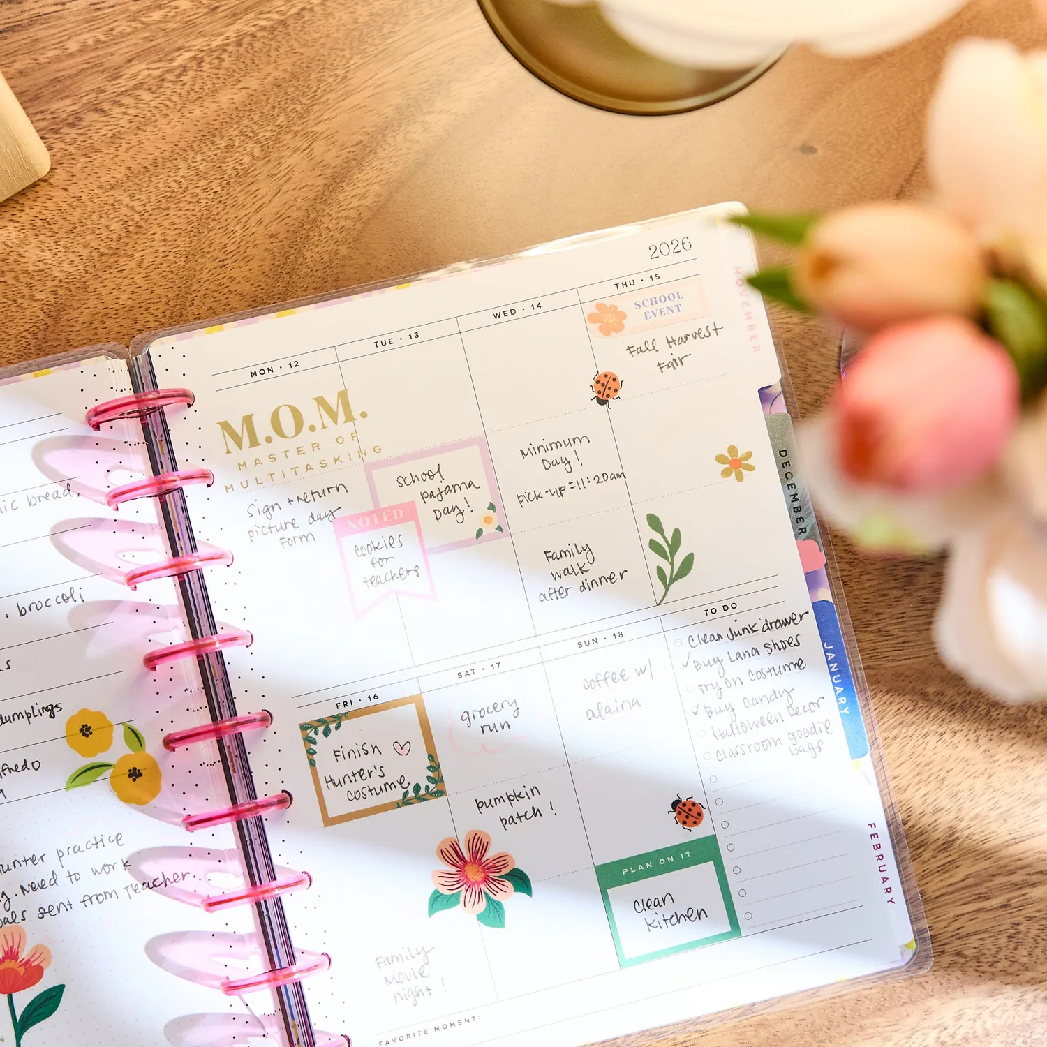 Happy Planner Golden Garden Mom agenda Classic parental 2026-2027