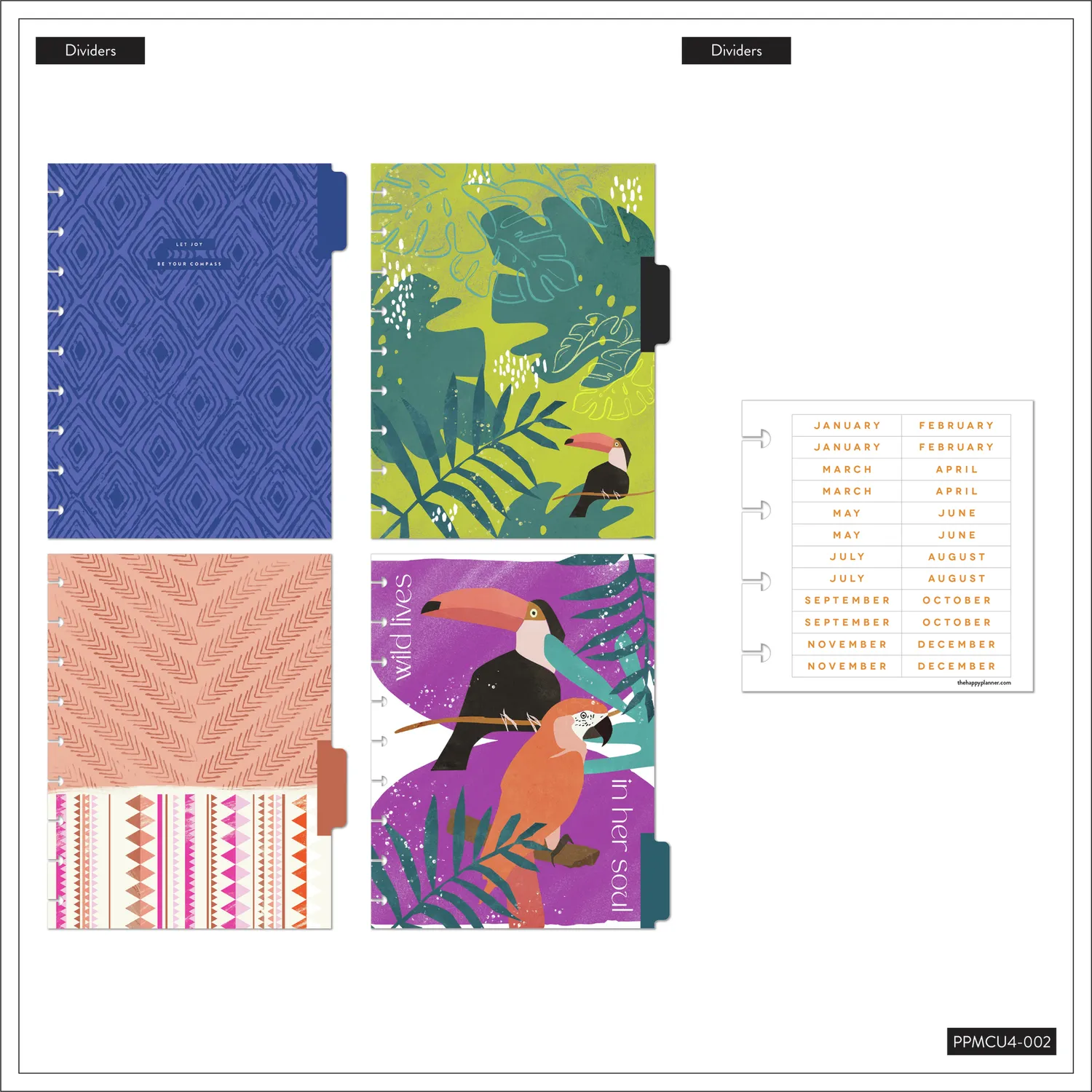 Happy Planner Tropical Boho agenda journalier non daté 4 mois