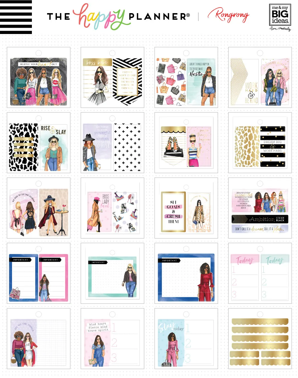 Me & My Big Ideas Rongrong Boss Babe mini stickers 31 pièces