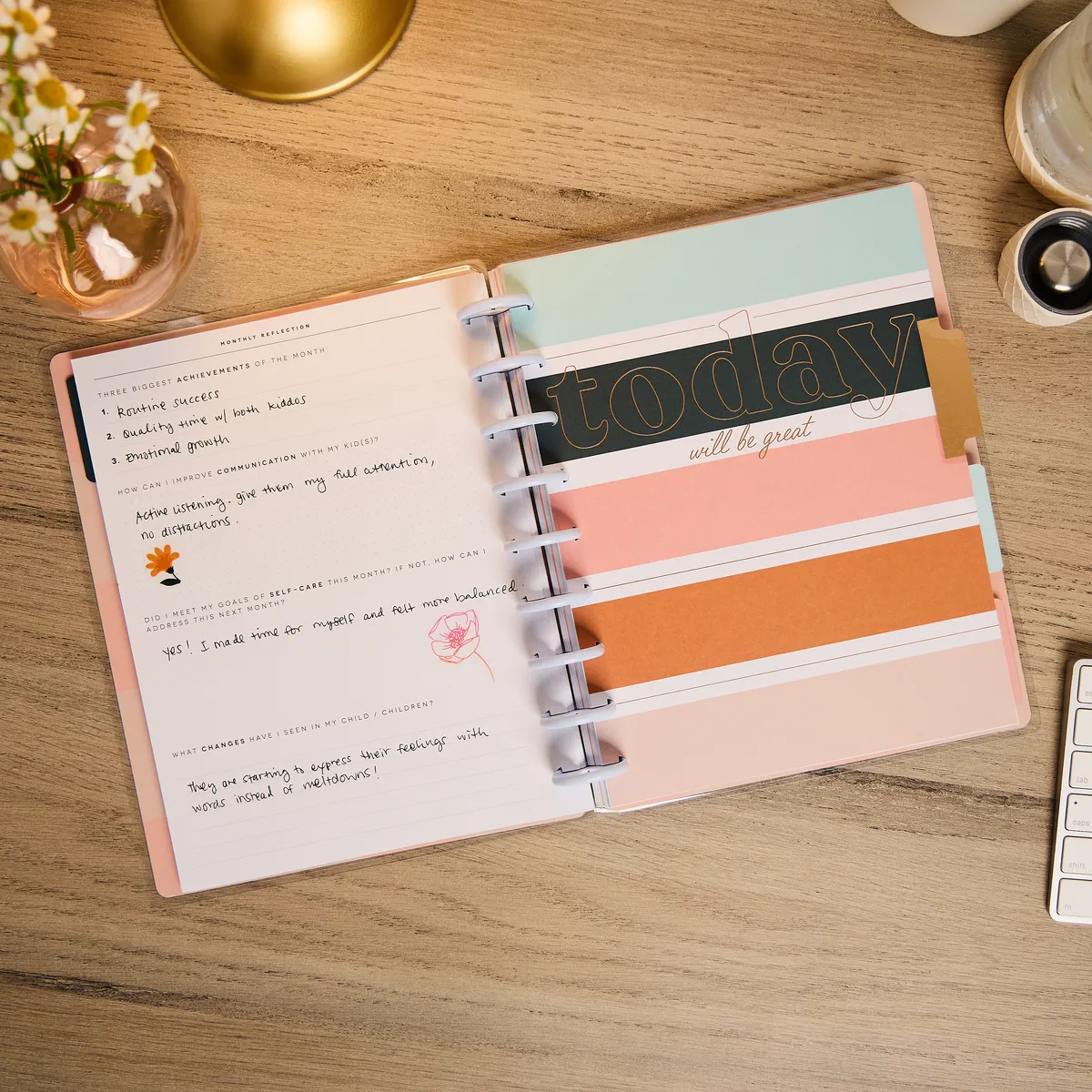 Happy Planner Enjoy the Moment journal parental guidé 80 feuilles