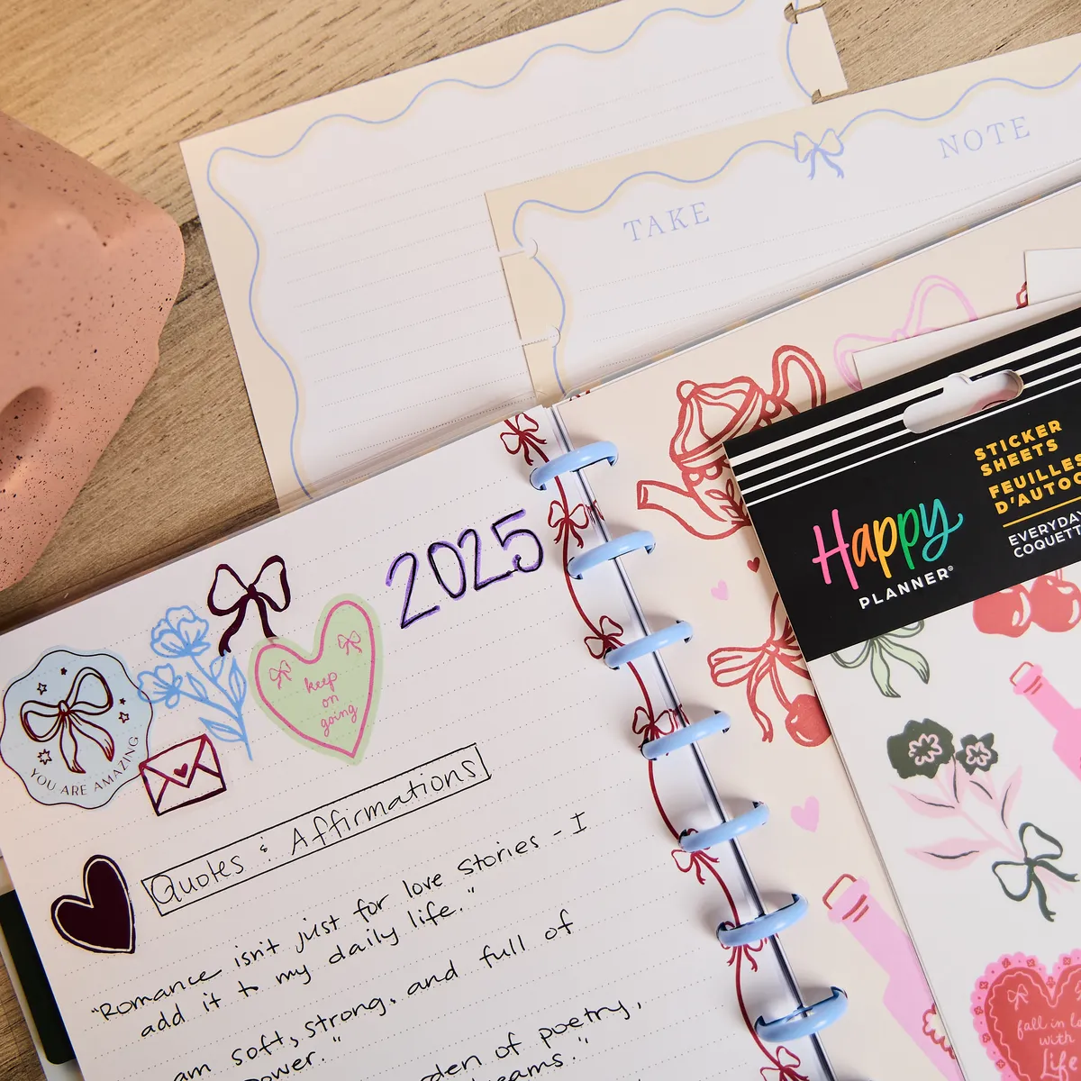 Happy Planner Everyday Coquette Classic carnet bundle stickers rose